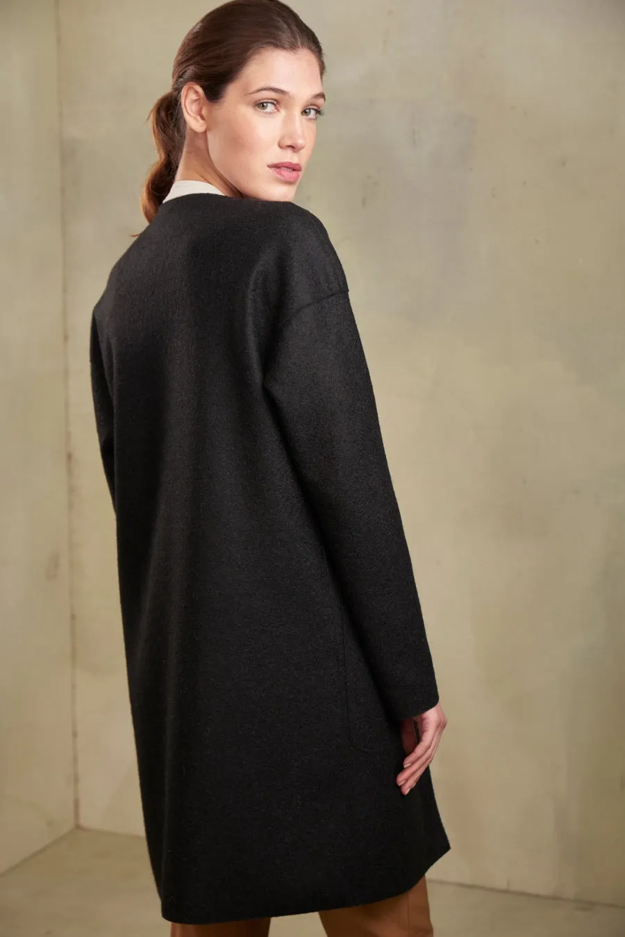 Overall Coat Alpaca & Wool Color Black