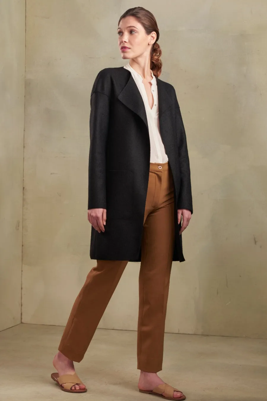 Overall Coat Alpaca & Wool Color Black