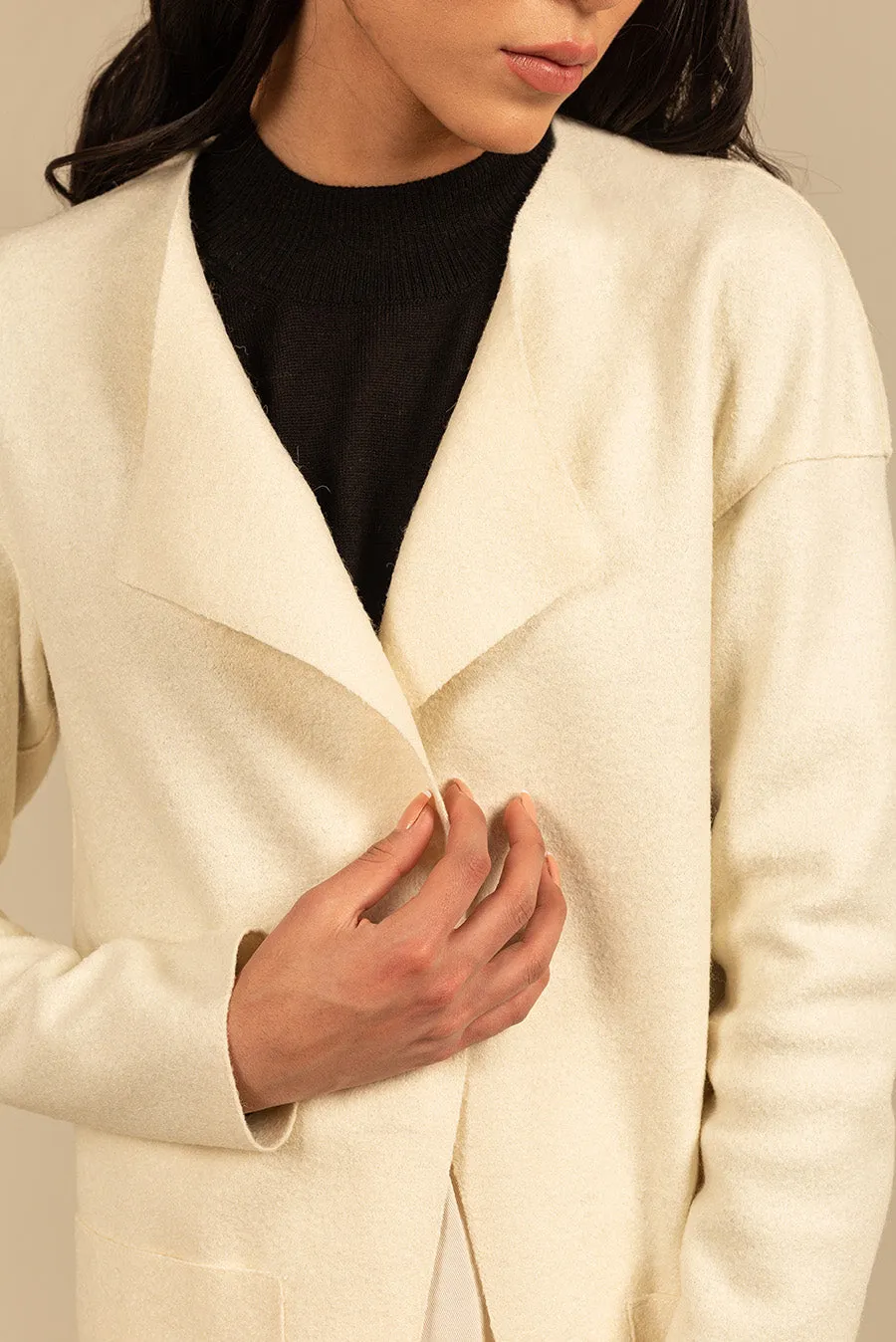 Overall Coat Alpaca & Wool Color Ecru