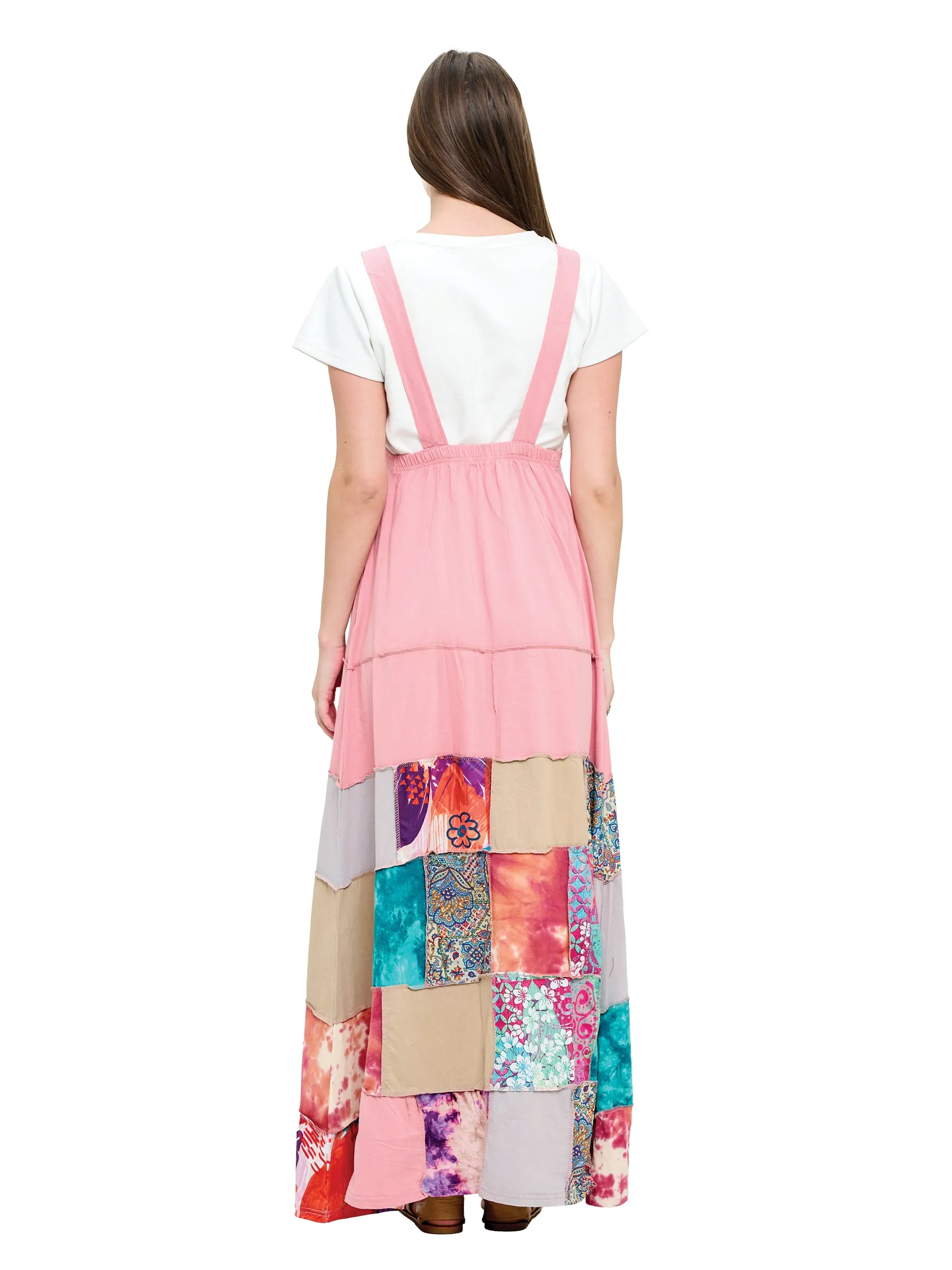 Overall Floral Patchwork  Maxi Dress