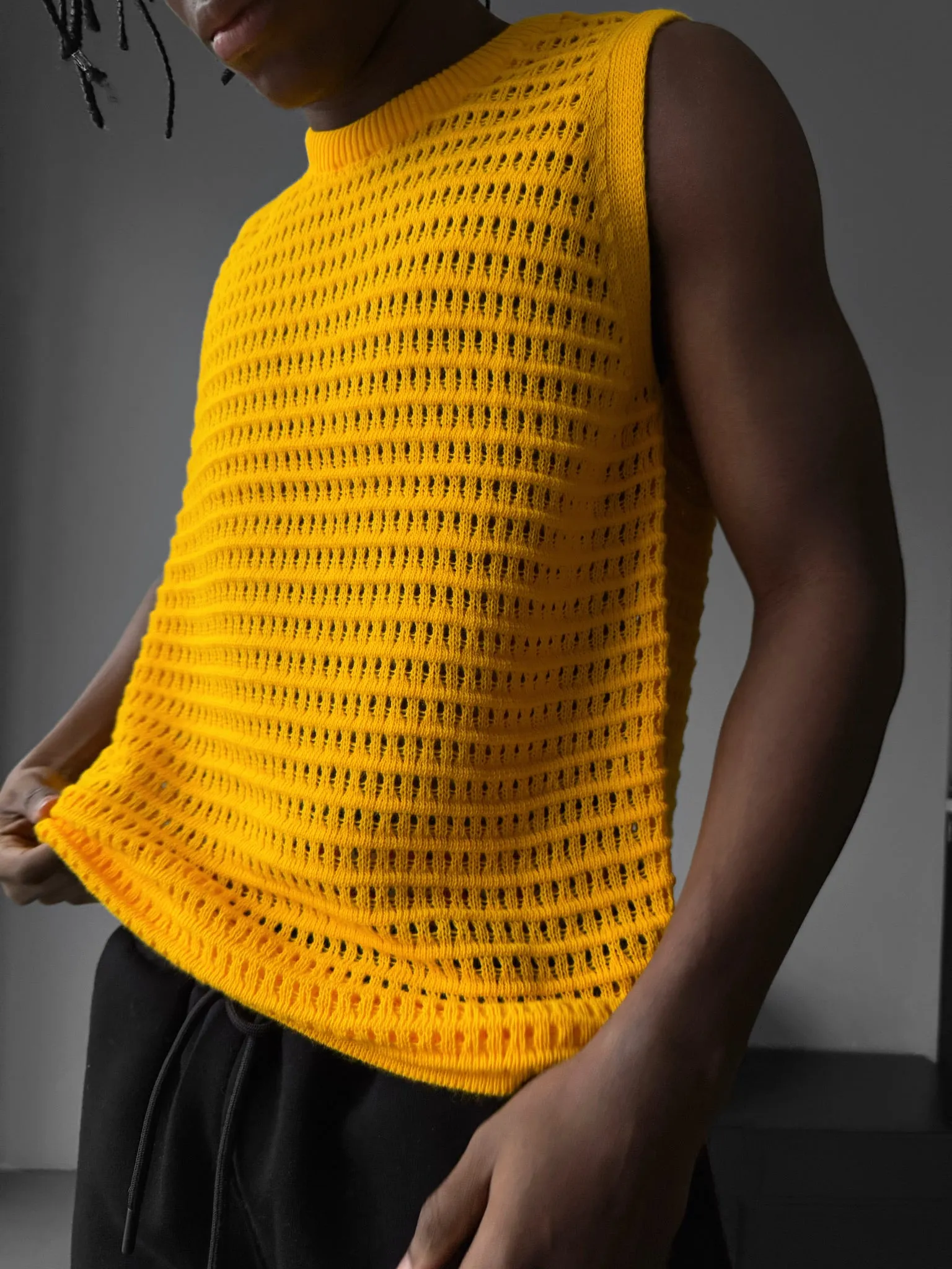 Oversize Grid Tanktop - Yellow