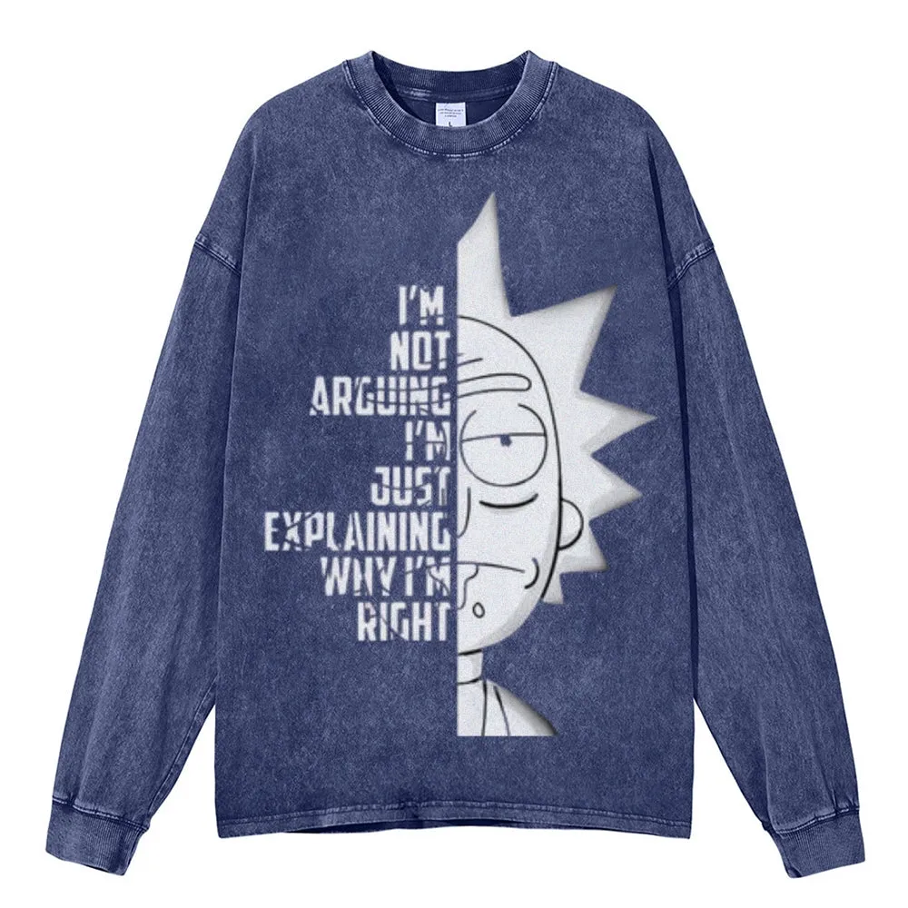 Oversized Vintage Washed I AM NOT ARGUING Graphic Sweatshirt