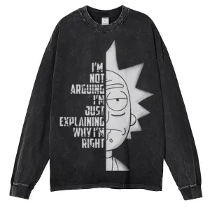 Oversized Vintage Washed I AM NOT ARGUING Graphic Sweatshirt