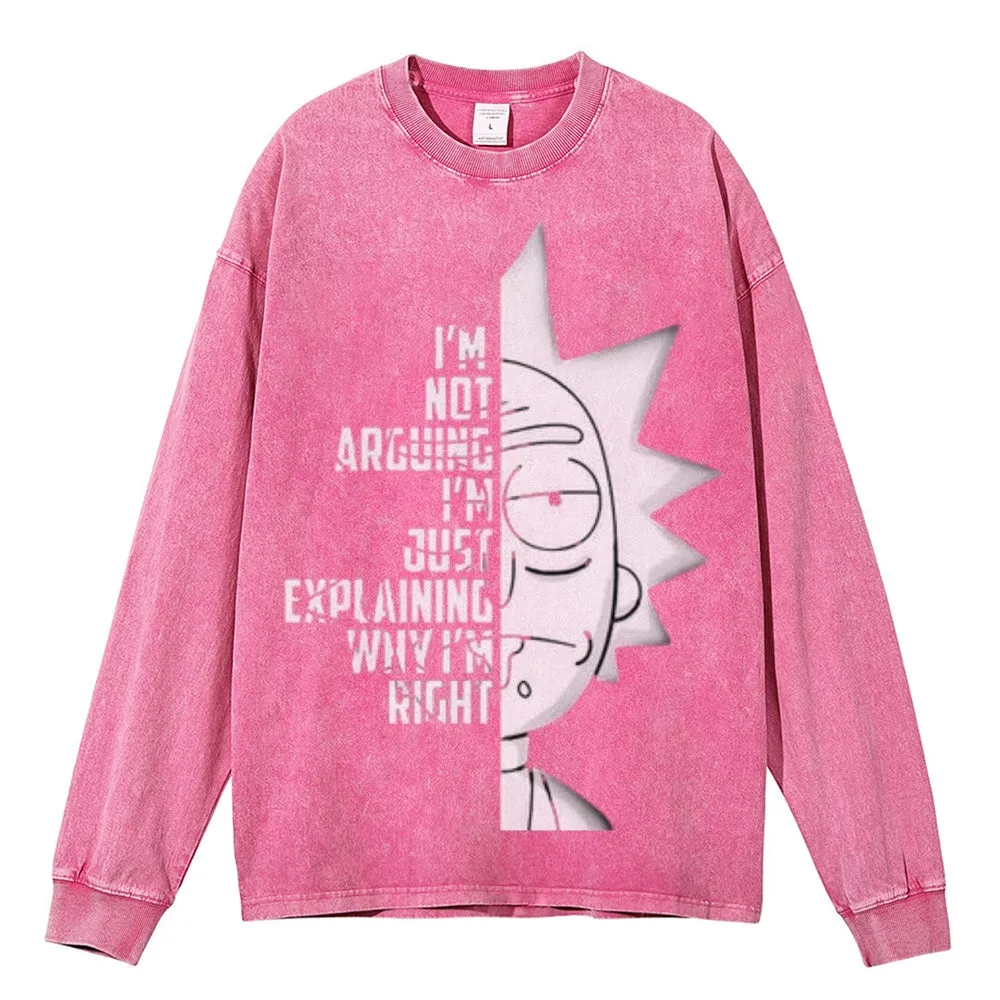 Oversized Vintage Washed I AM NOT ARGUING Graphic Sweatshirt