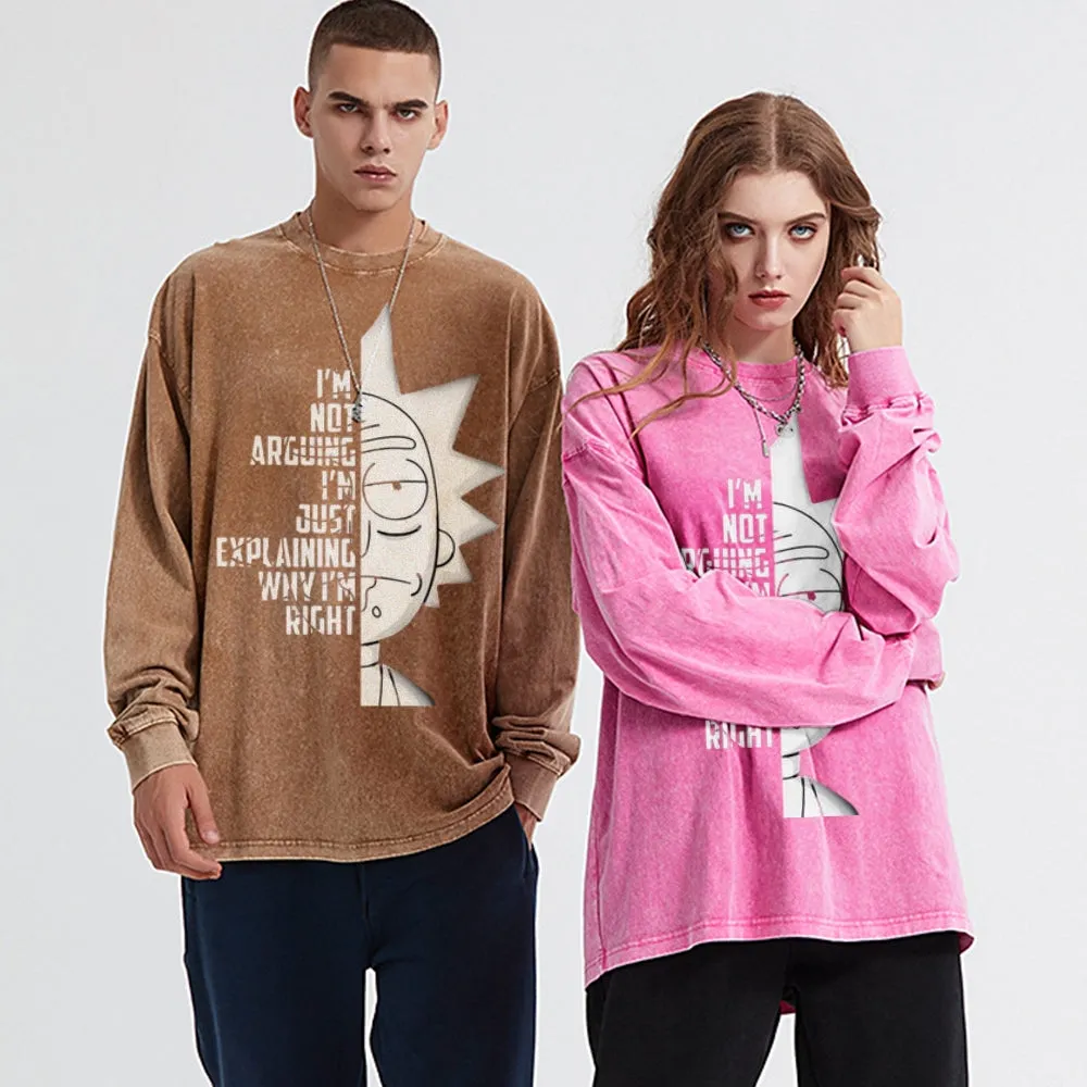 Oversized Vintage Washed I AM NOT ARGUING Graphic Sweatshirt
