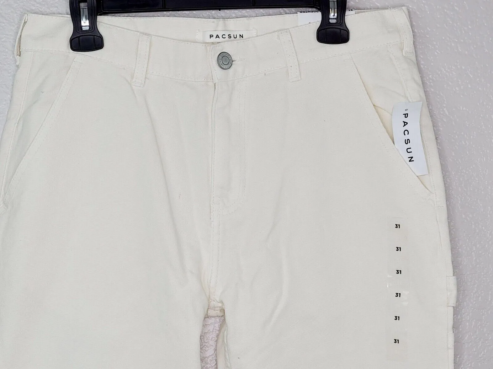 PacSun L.A. Women's Cream High Rise Straight Leg Carpenter Jeans Size 31