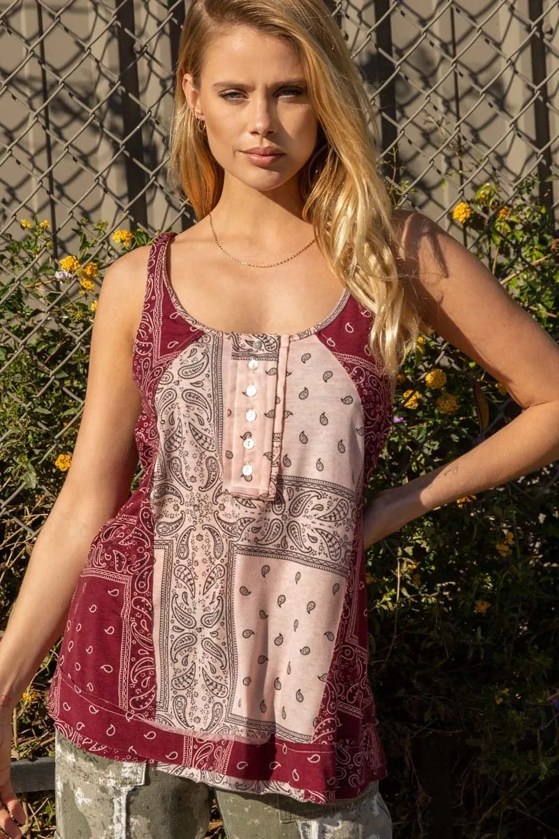 Paisley Knit Tank Top