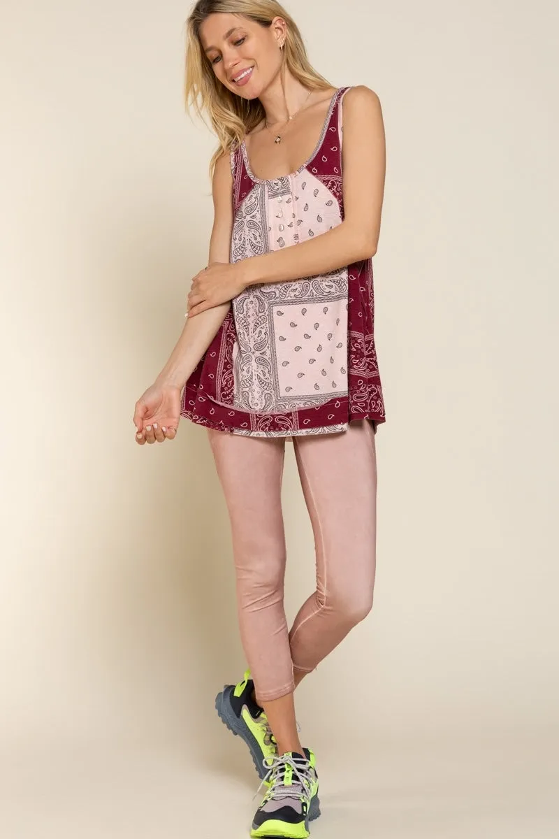 Paisley Knit Tank Top