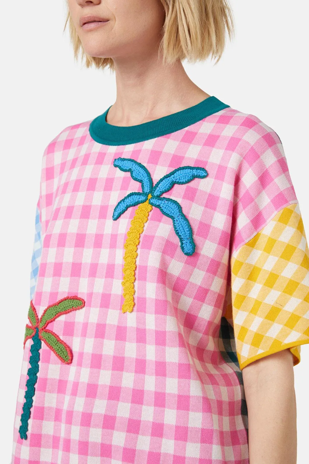 Palmetto Check Knit Top
