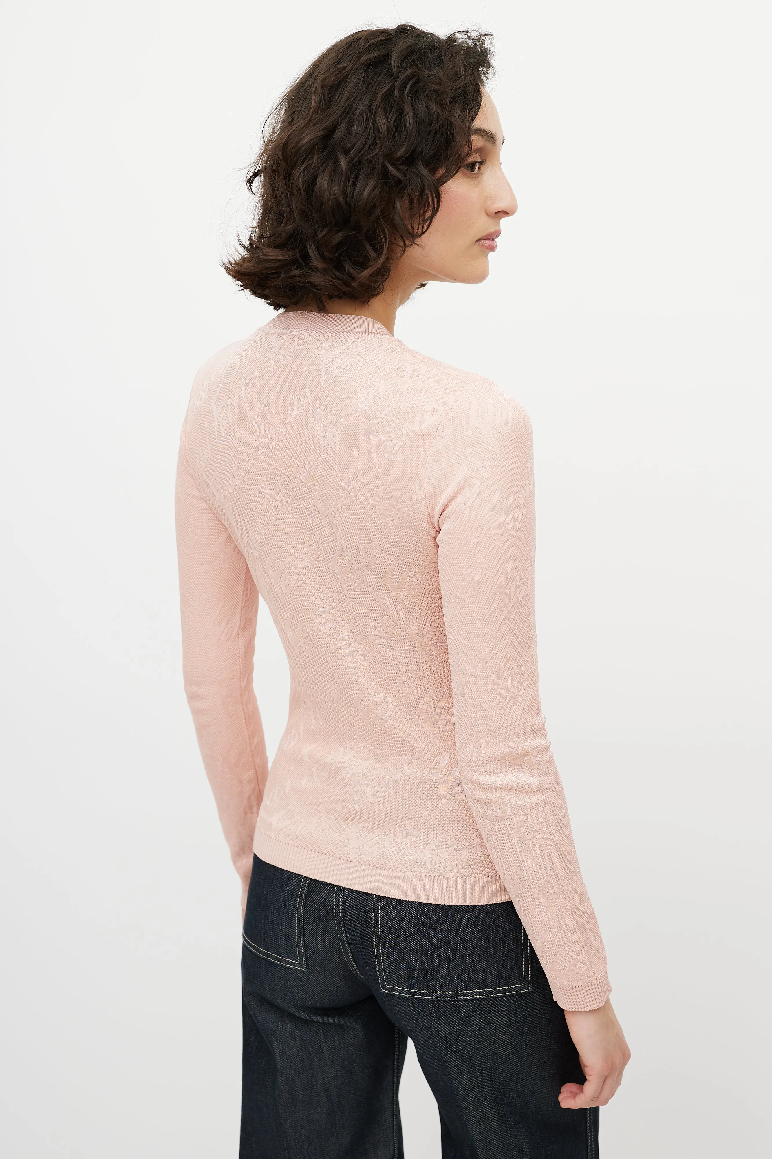 Pink Knit Logo Top