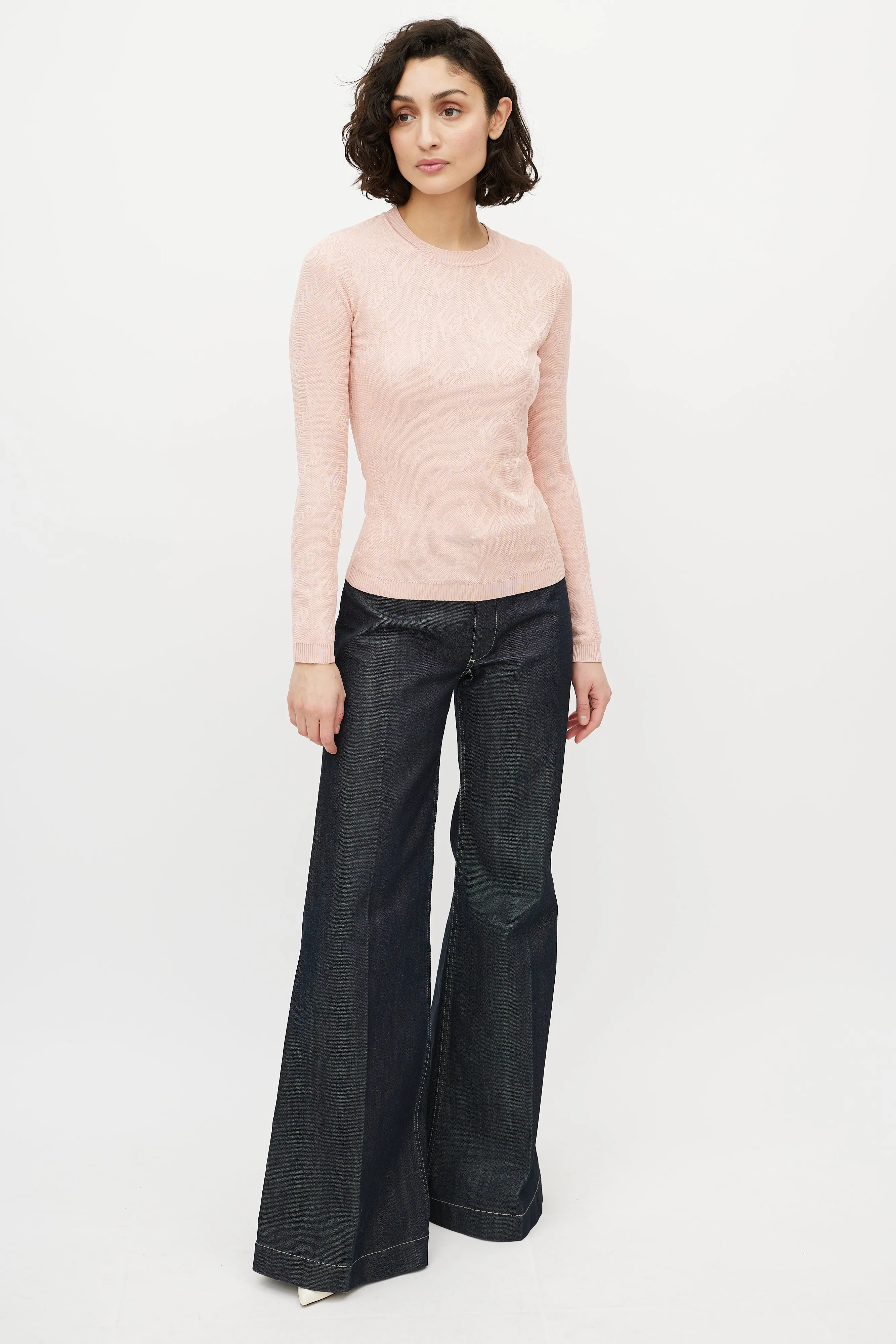 Pink Knit Logo Top