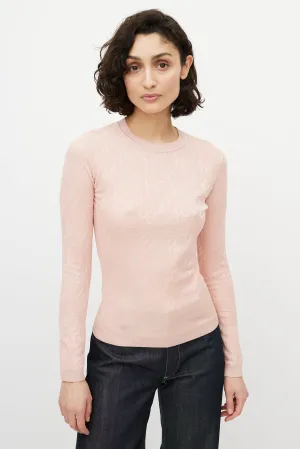 Pink Knit Logo Top