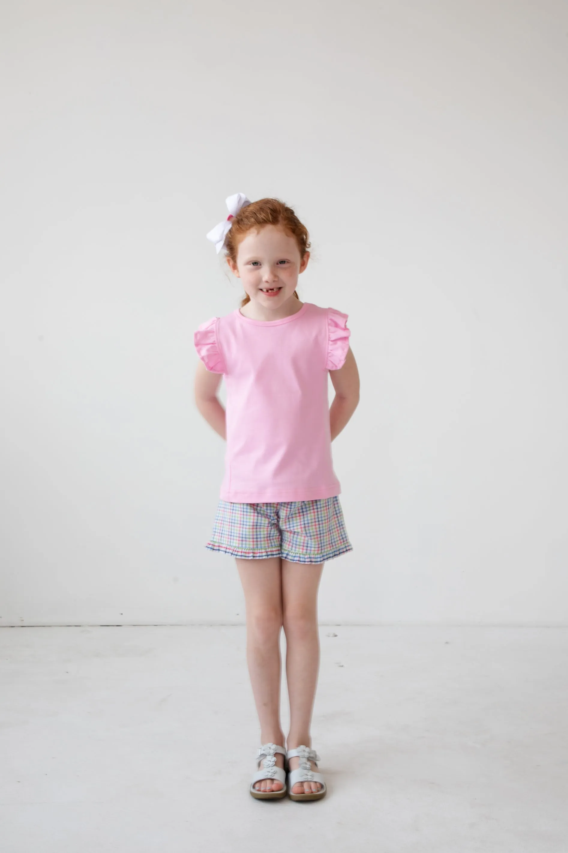 Pink Ruffle Knit Top