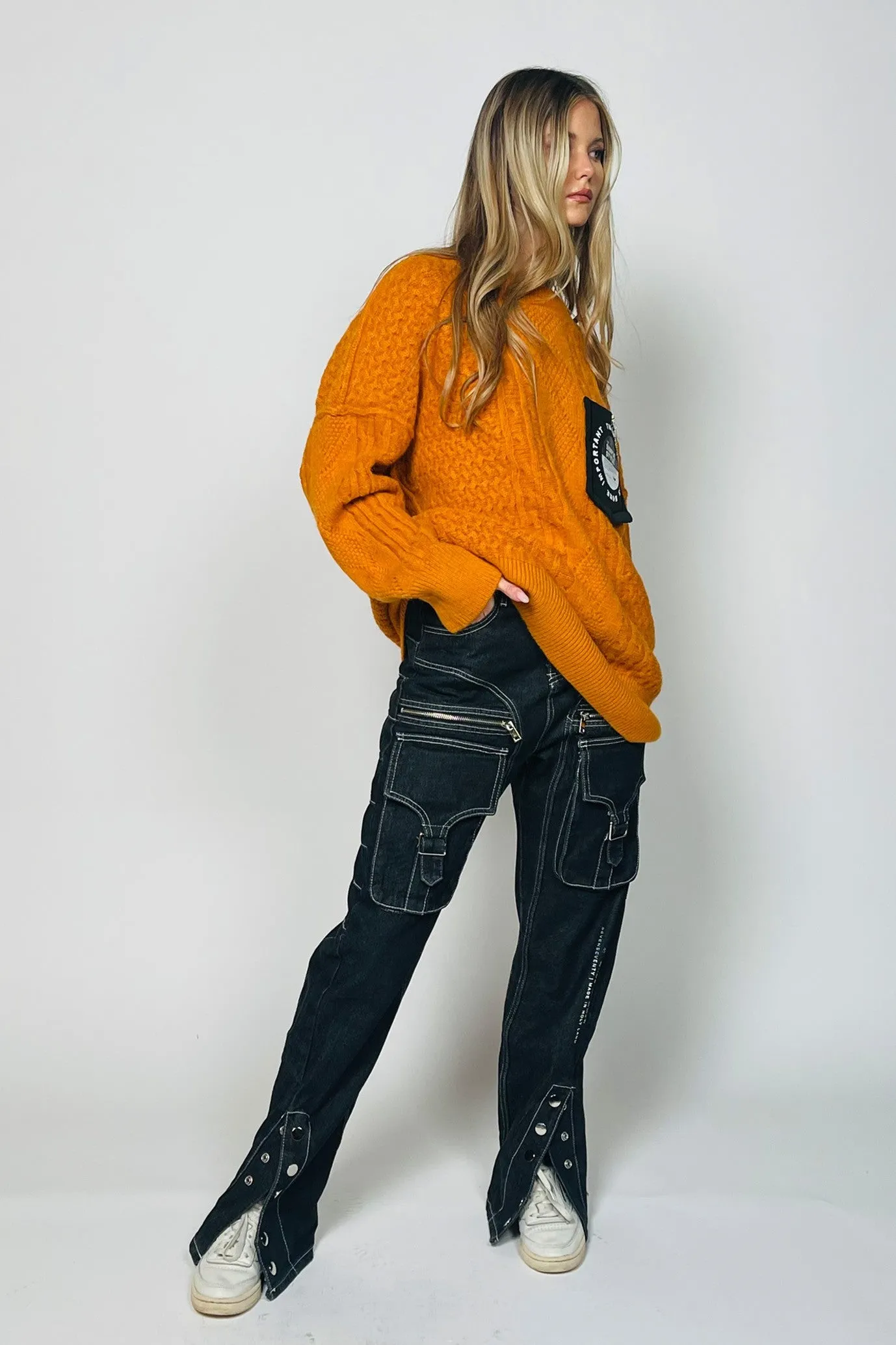 Pocket plain knitted jumper | SIMPLE KNIT