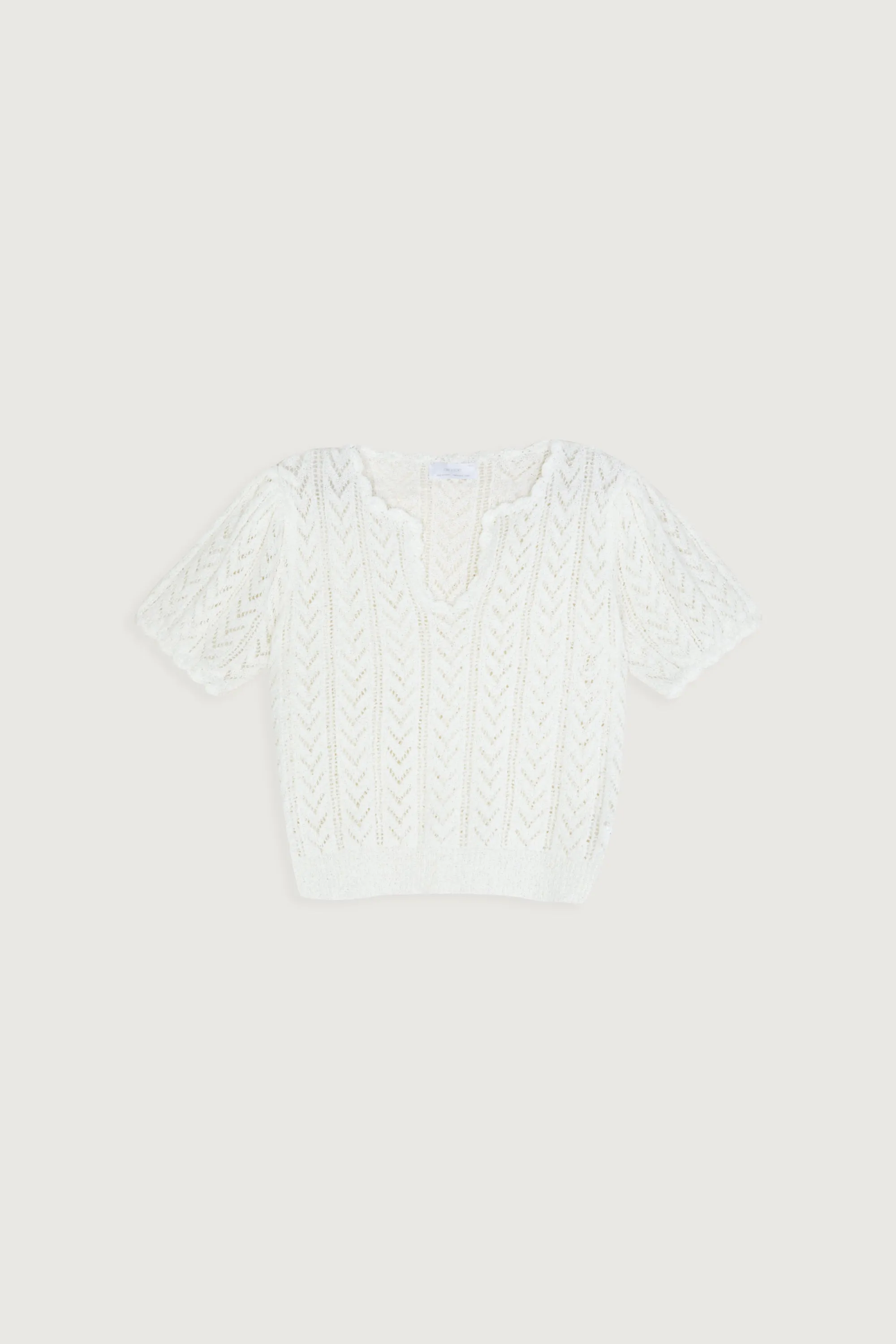 POINTELLE KNIT CROPPED TOP
