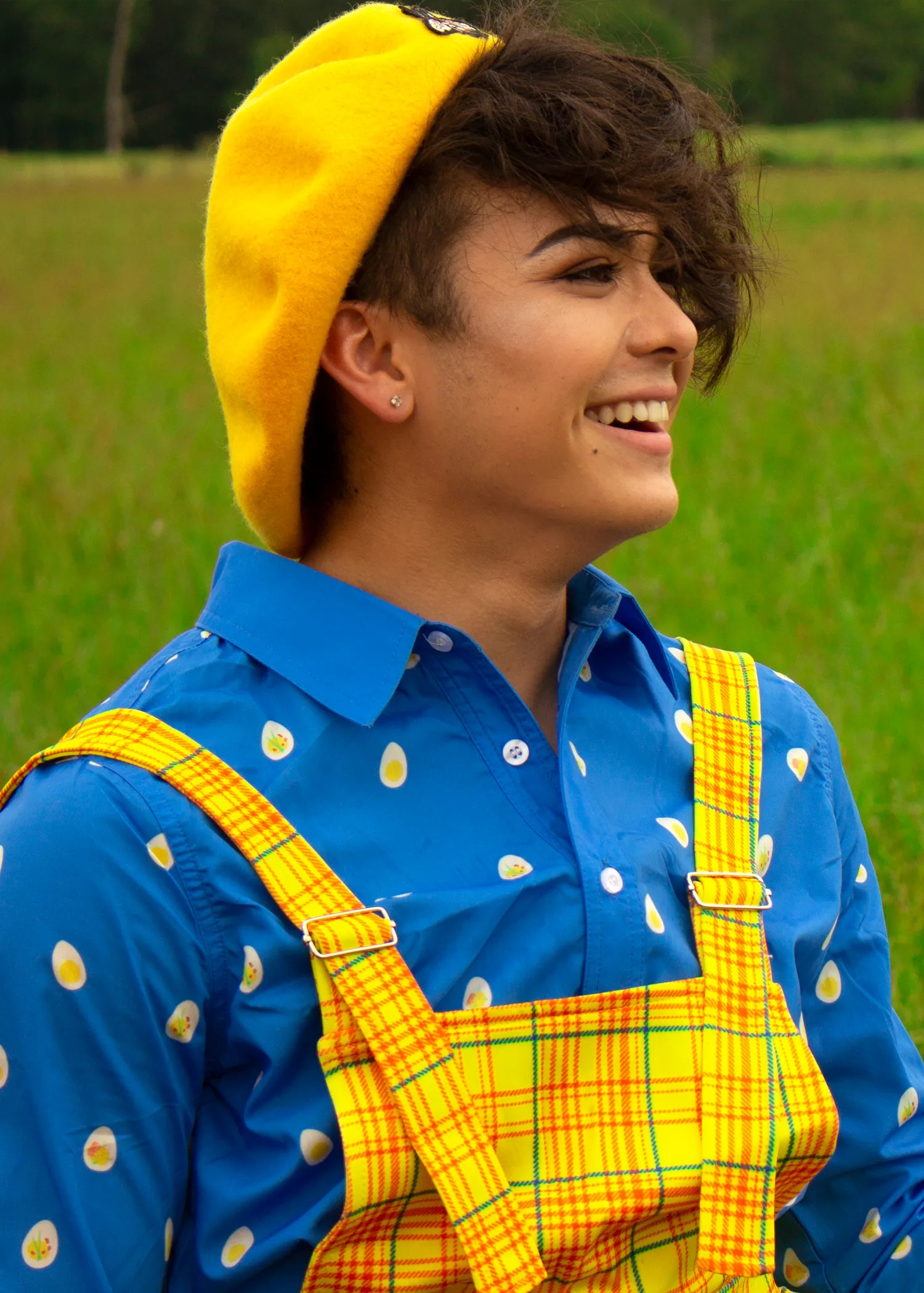 Primary Plaid Overall Shorts