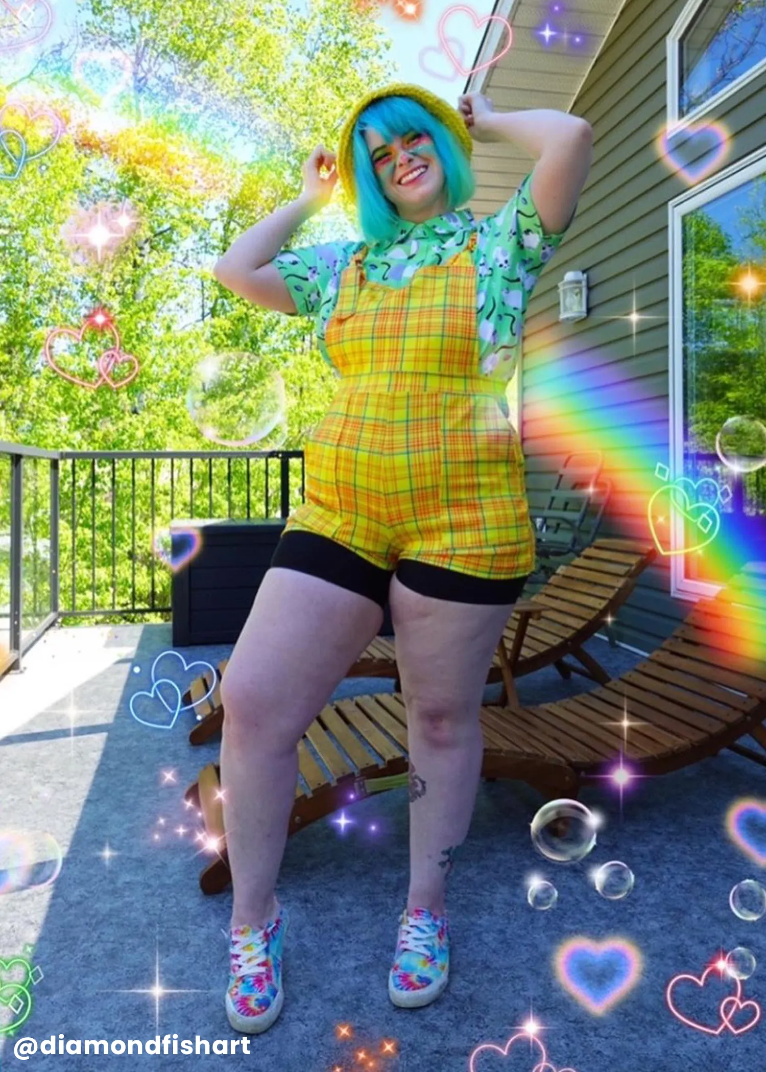 Primary Plaid Overall Shorts