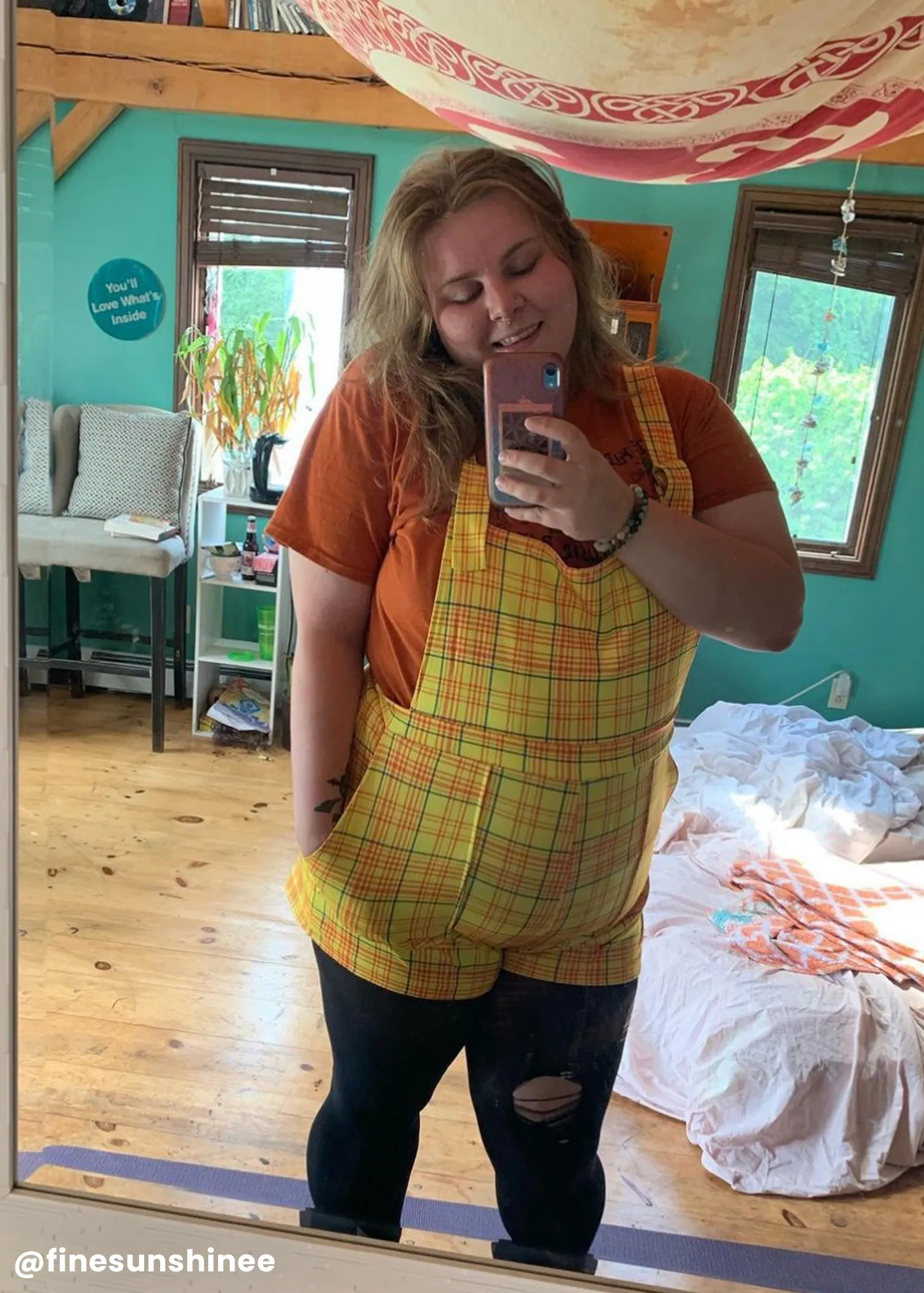 Primary Plaid Overall Shorts