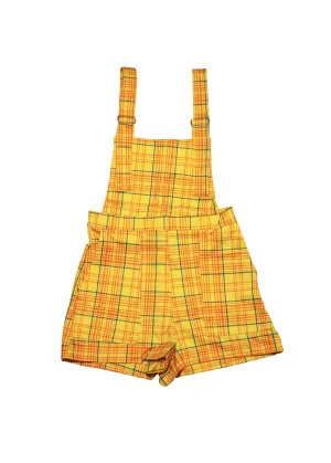 Primary Plaid Overall Shorts