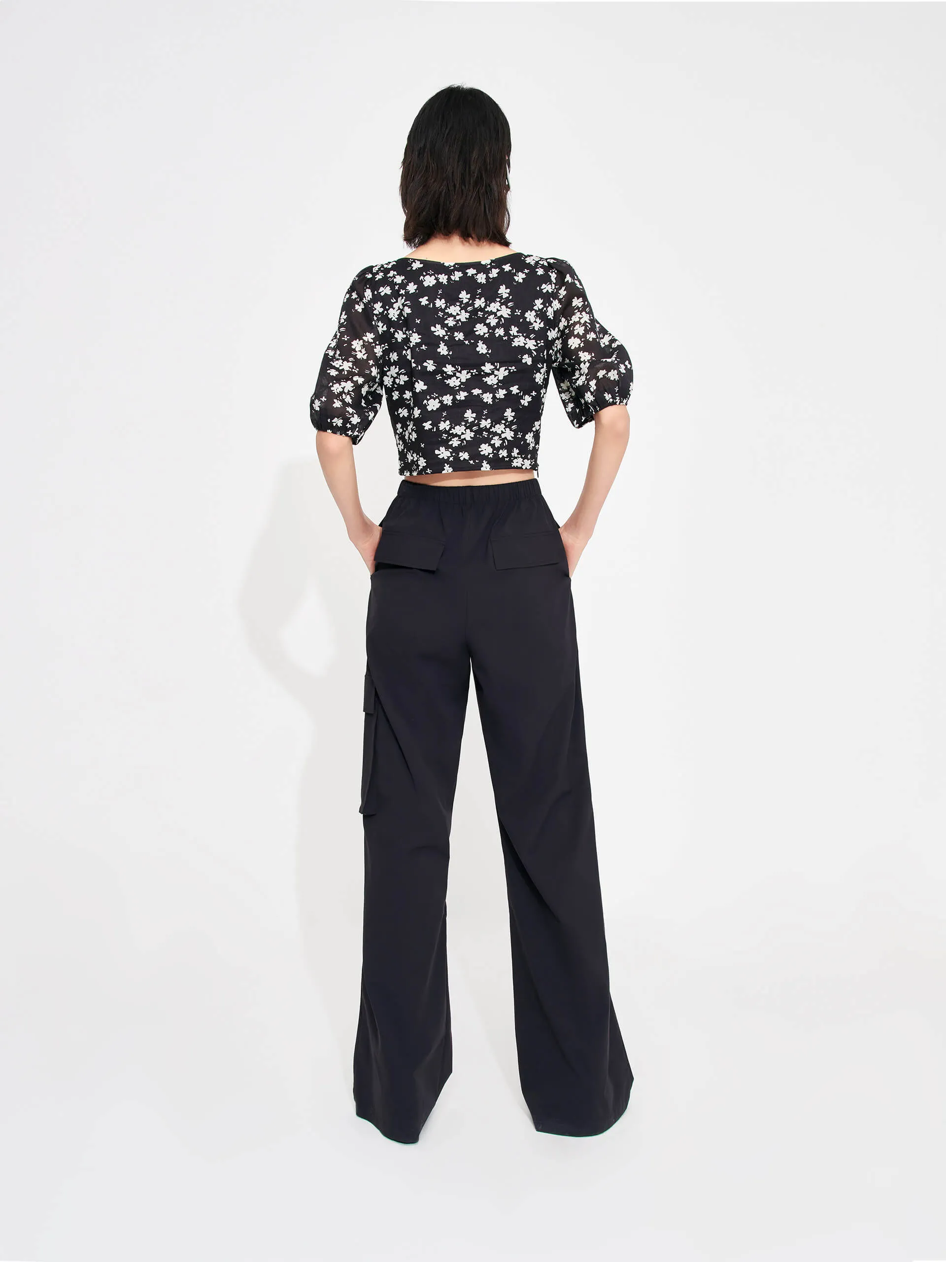 Printed Drawstring Top