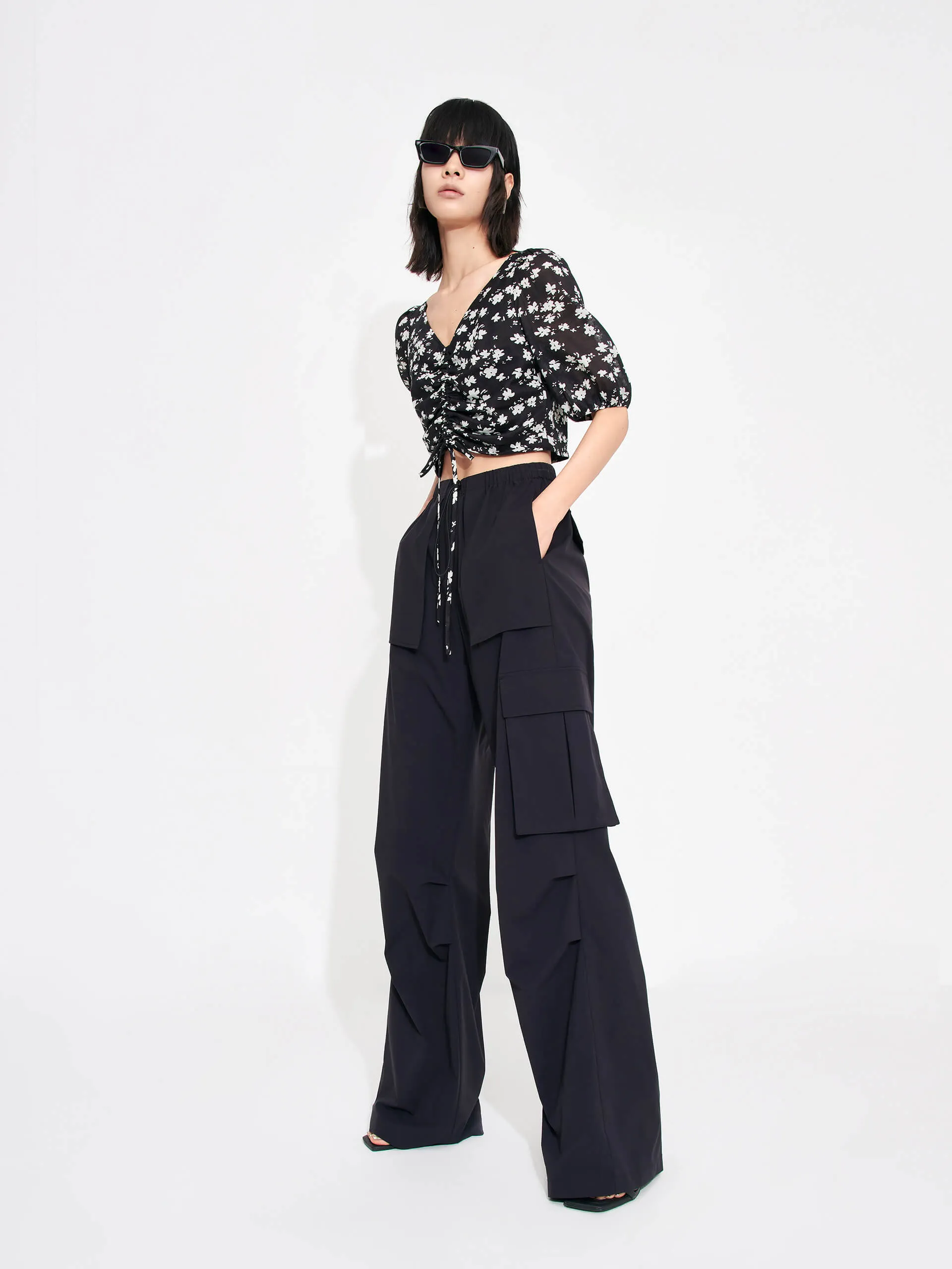 Printed Drawstring Top