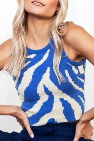 Printing Knit Zebra Top