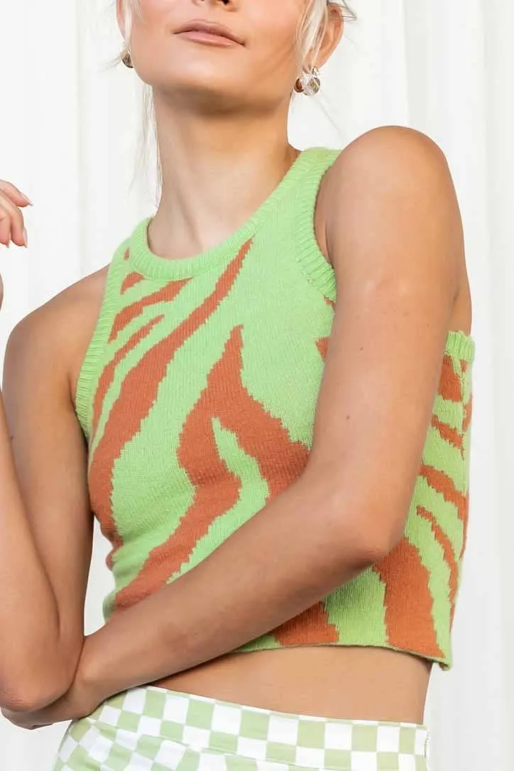 Printing Knit Zebra Top