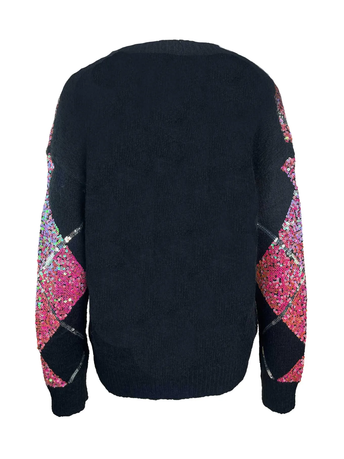 Pullover Raute V-Neck schwarz