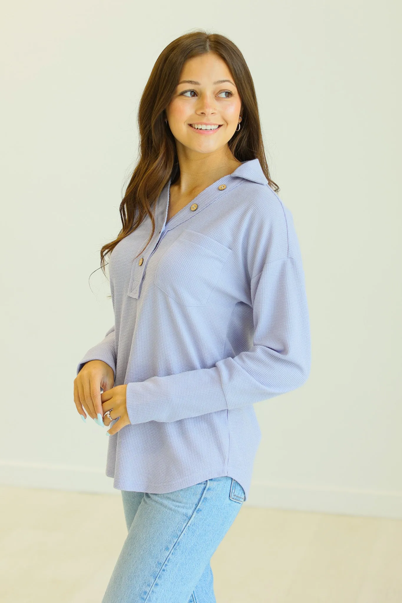 Purple Waffle Knit Top