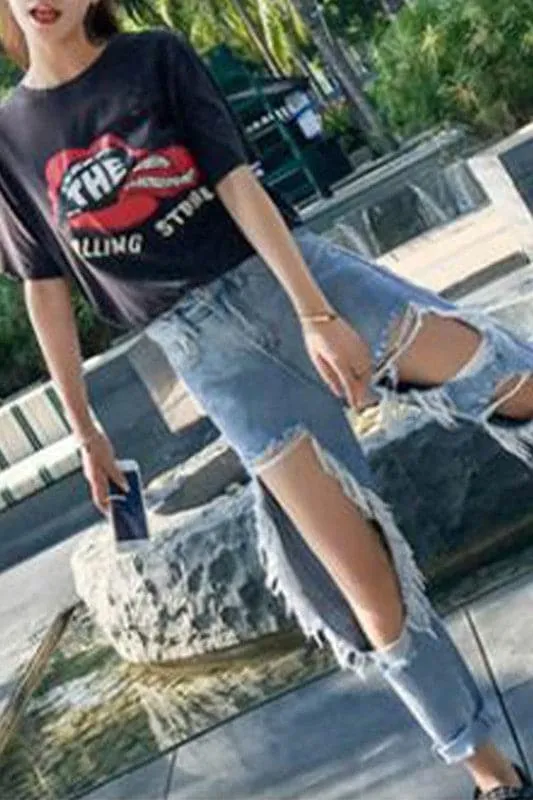 PX833 Cut Out Denim Jeans