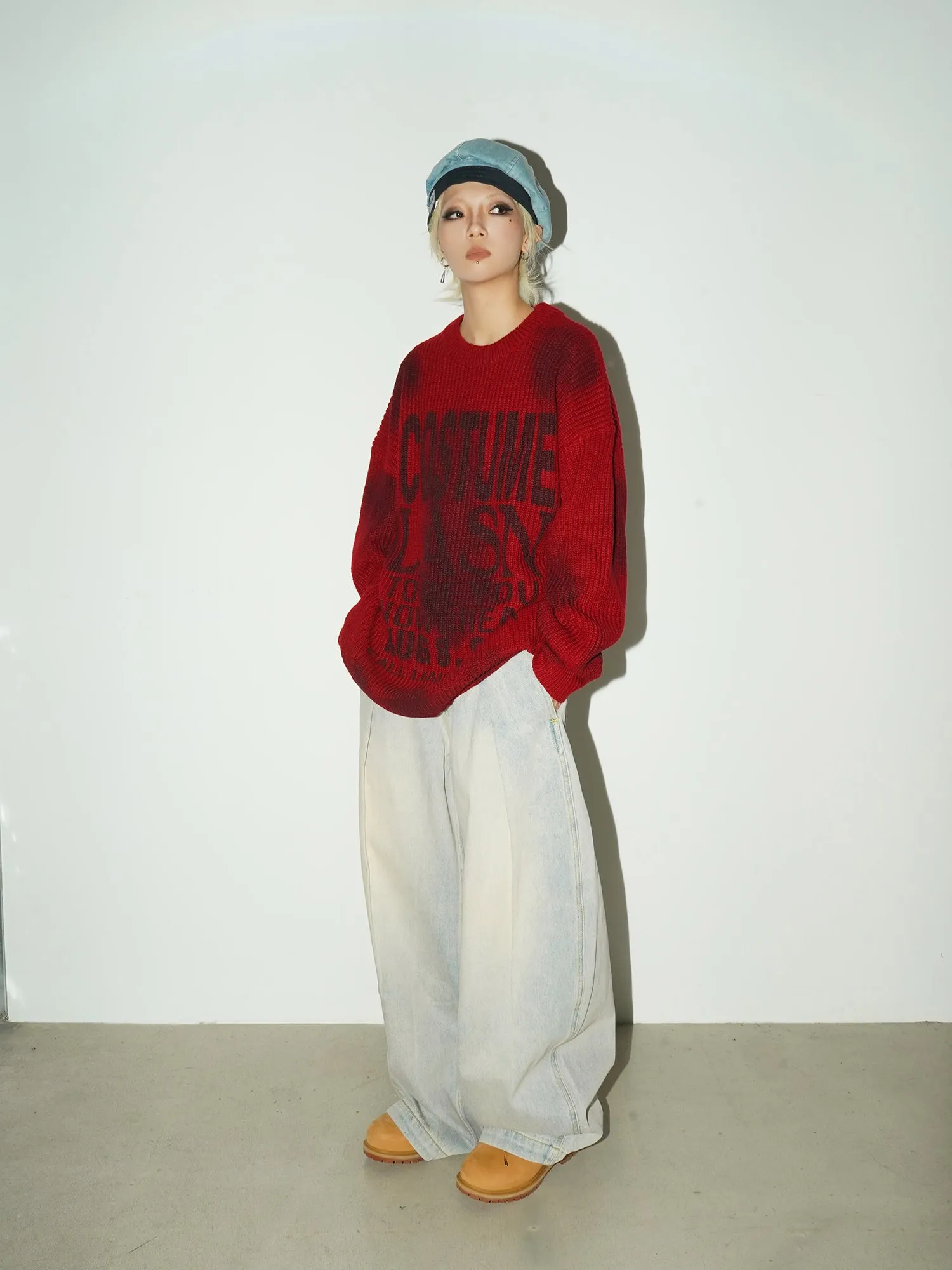 QS143B print knit top