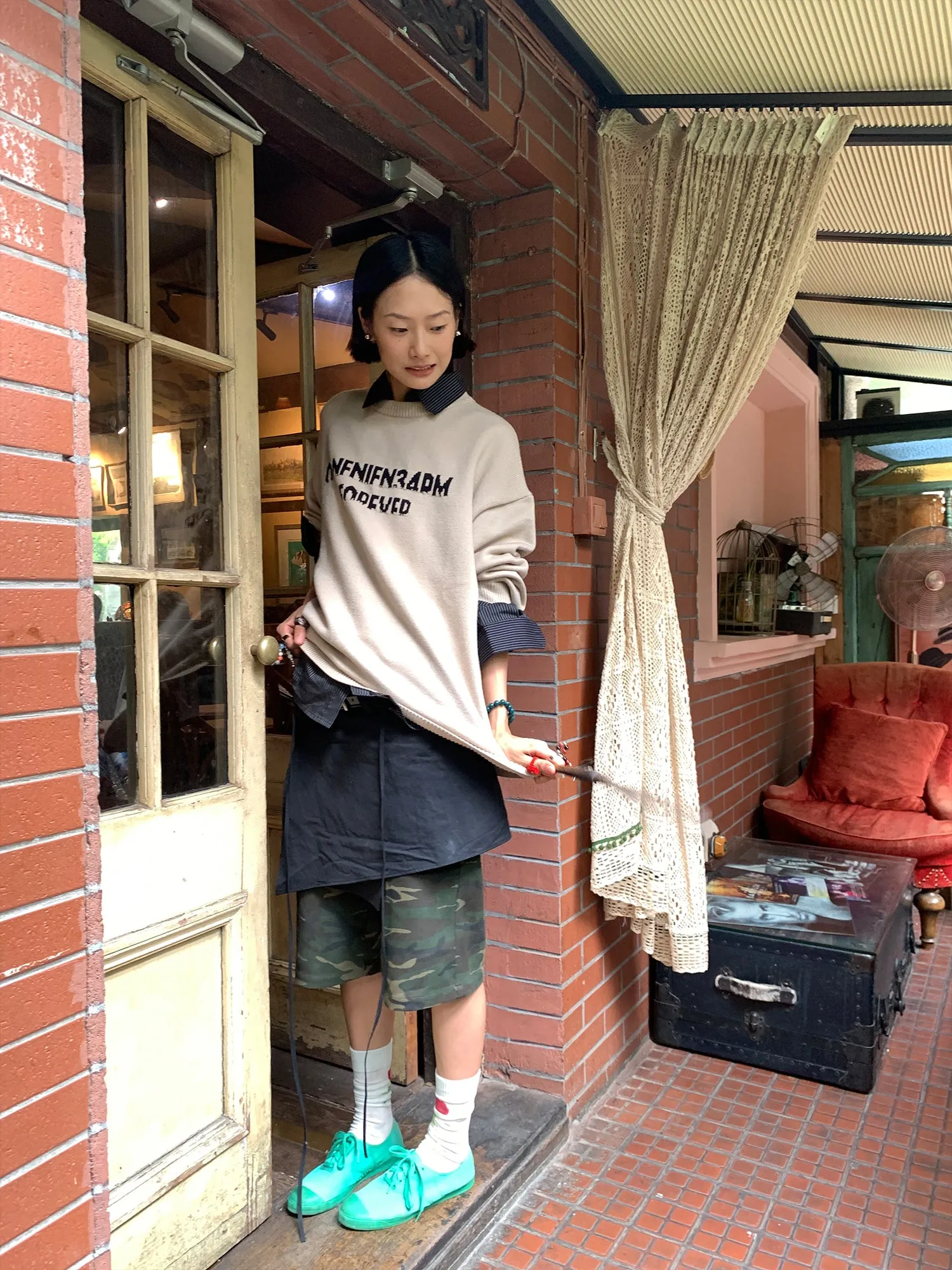 QS953A loose knit top