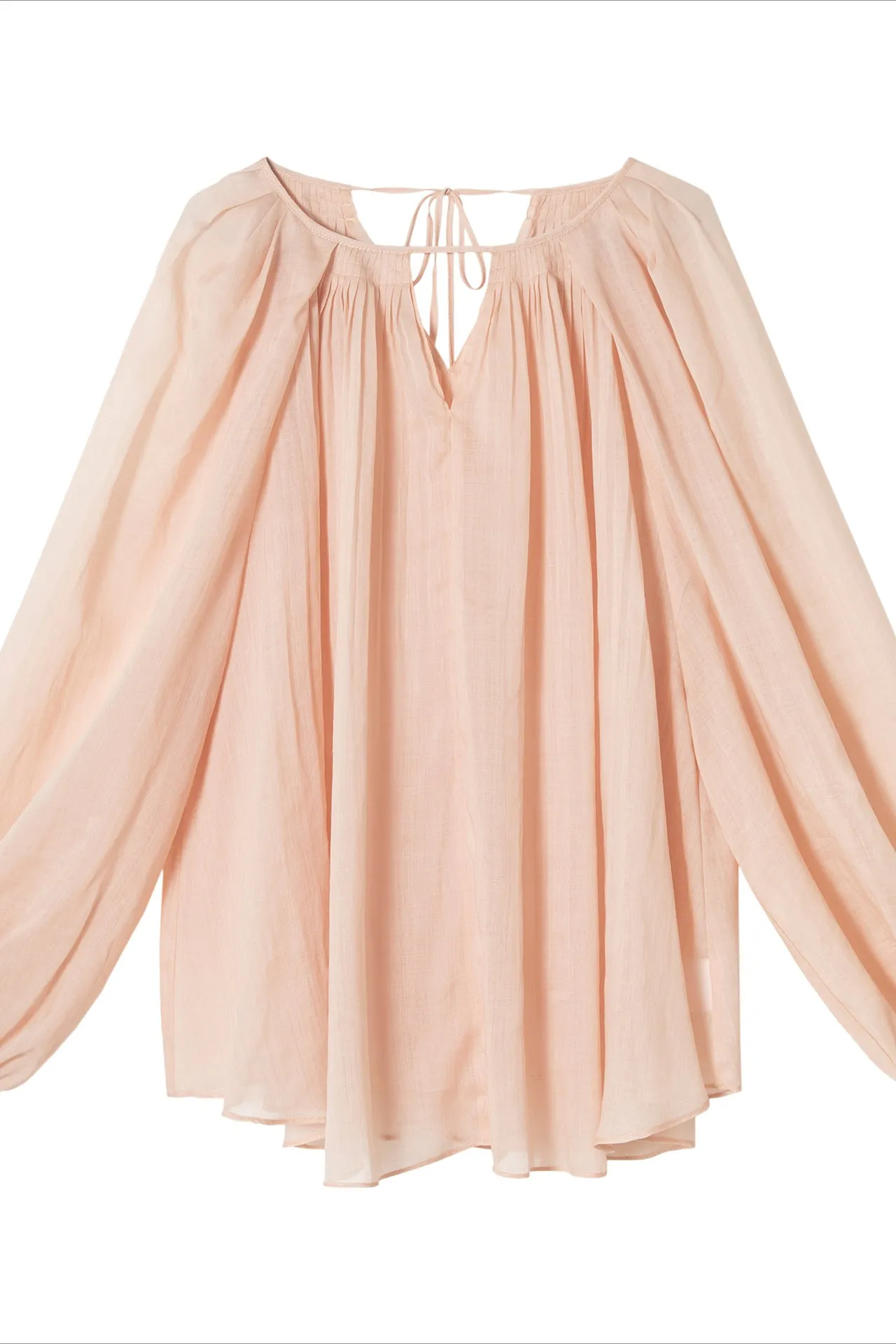 Raime blend Lyocell pleated sheer blouse | 3 color