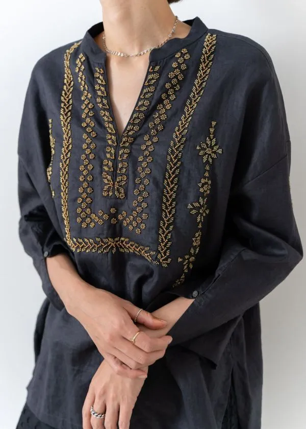 Ramie Bijoux Embroidery Top