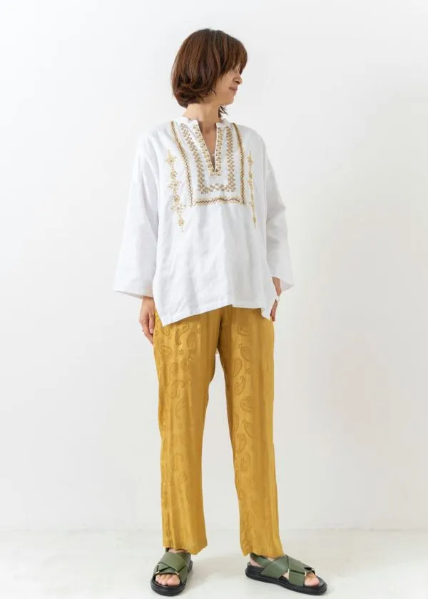 Ramie Bijoux Embroidery Top