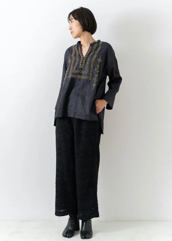 Ramie Bijoux Embroidery Top