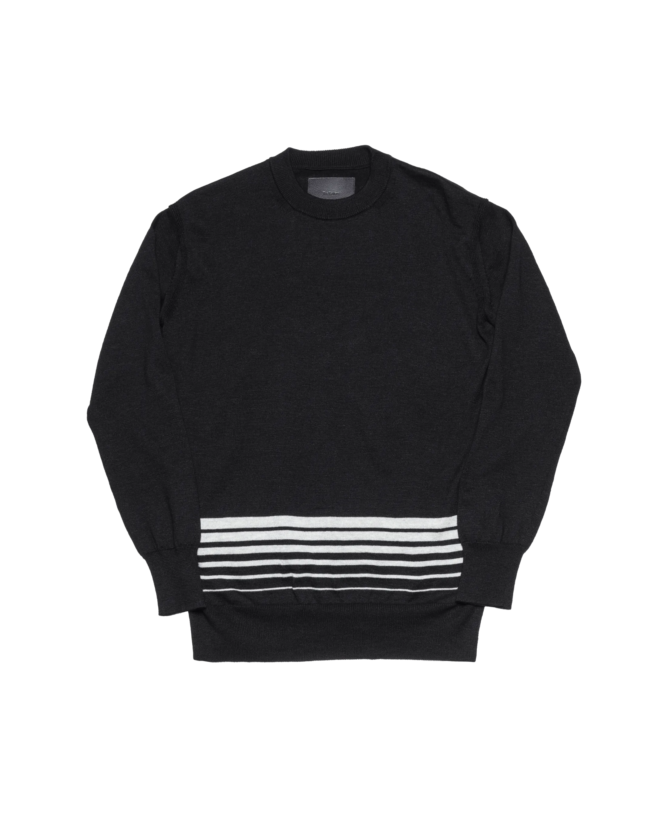 RANDOM BORDER L/S KNIT -RAMIE COTTON-