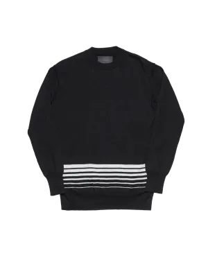 RANDOM BORDER L/S KNIT -RAMIE COTTON-