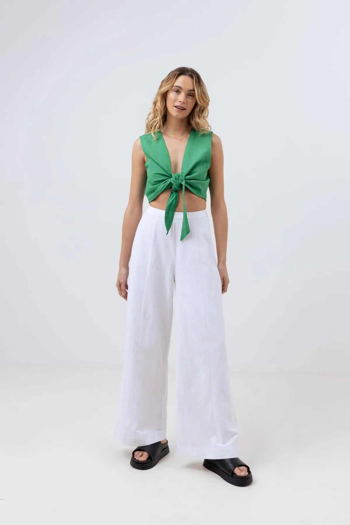 Rhythm Womens Valentina Tie Front Top