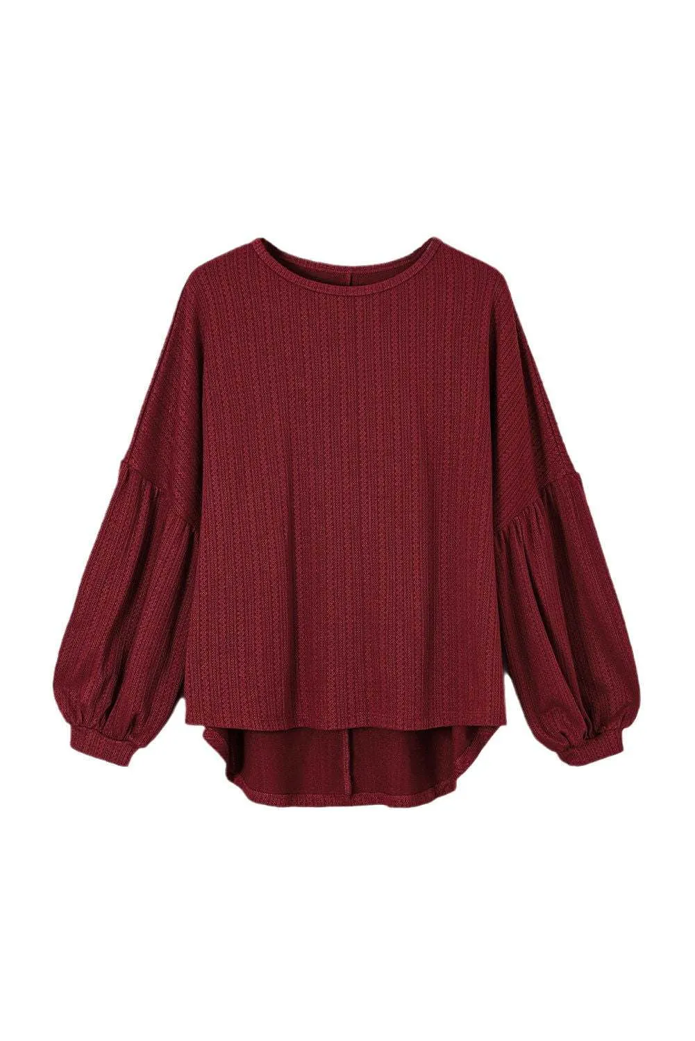 Ruby Plus Size Balloon Sleeve Textured Knit Top - Stylish Wear
