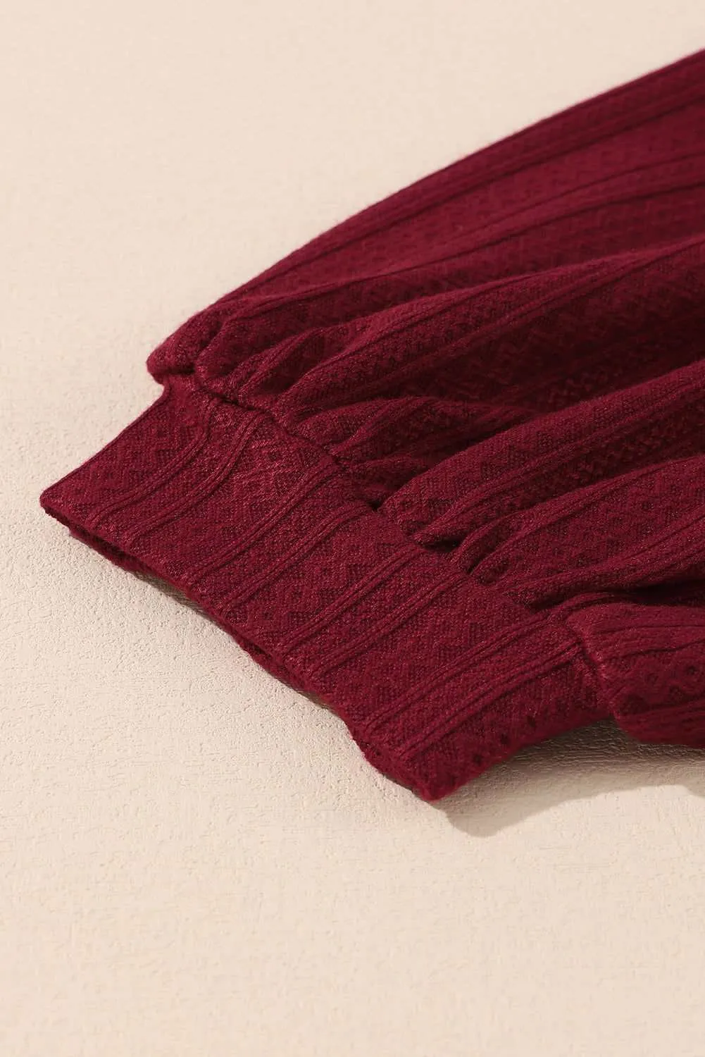 Ruby Plus Size Balloon Sleeve Textured Knit Top - Stylish Wear
