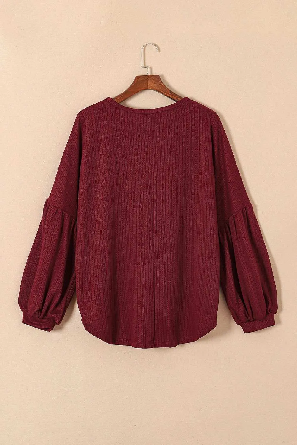 Ruby Plus Size Balloon Sleeve Textured Knit Top - Stylish Wear