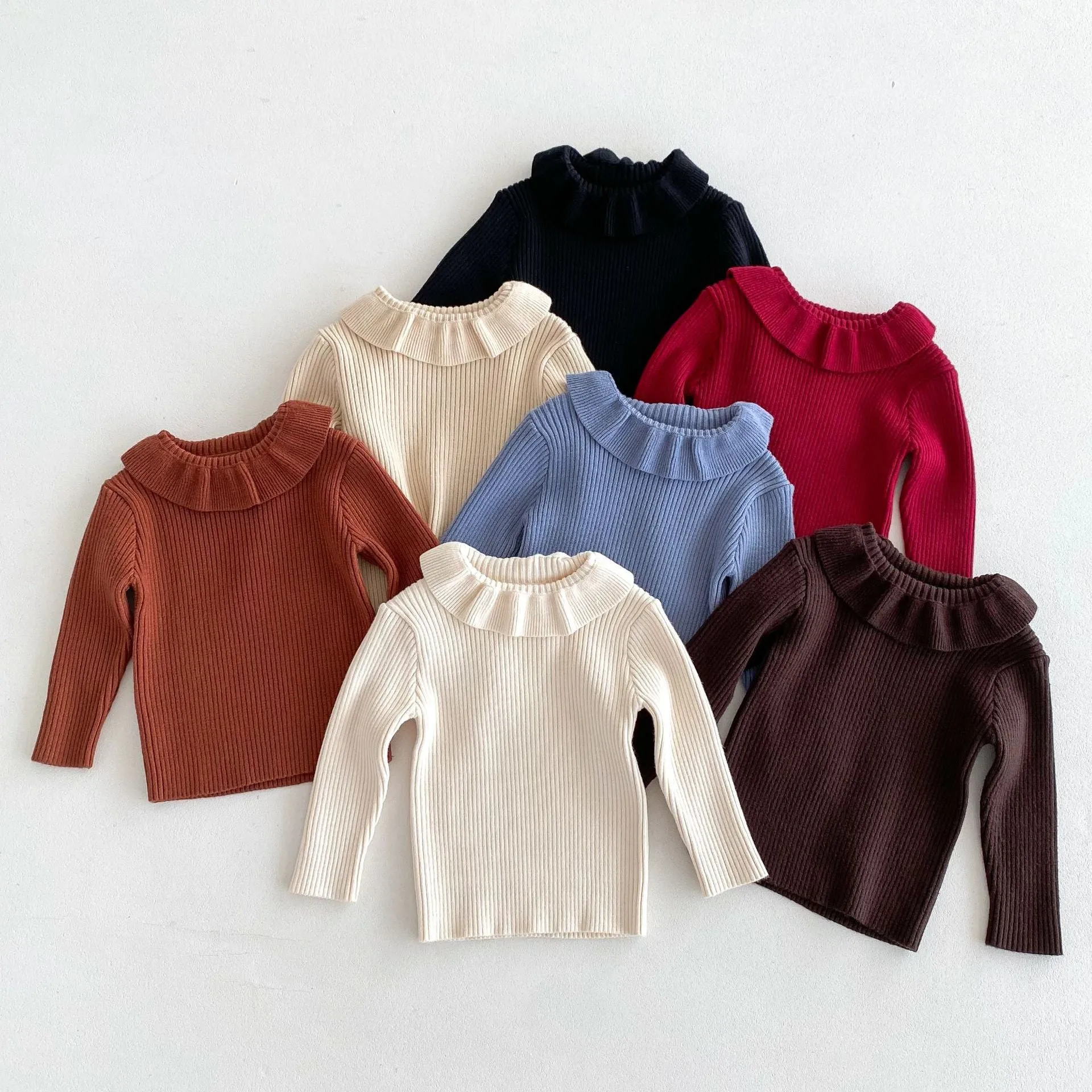 Ruffle Neckline Fall Sweater