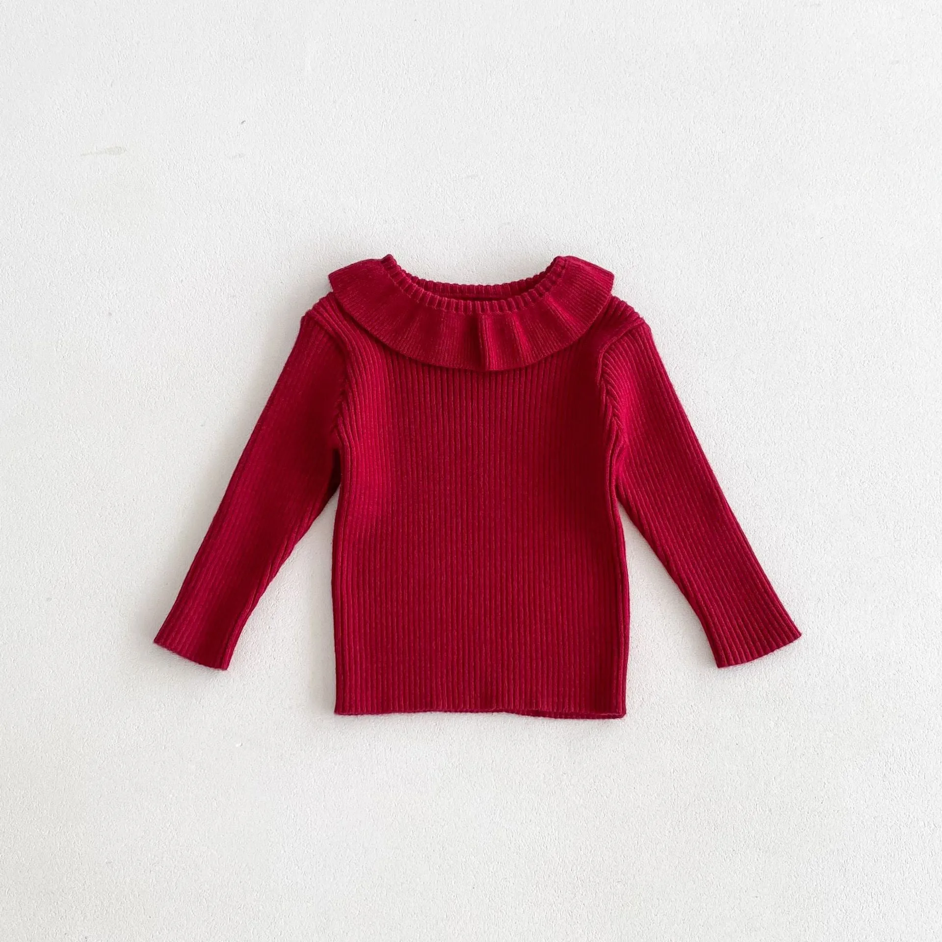 Ruffle Neckline Fall Sweater