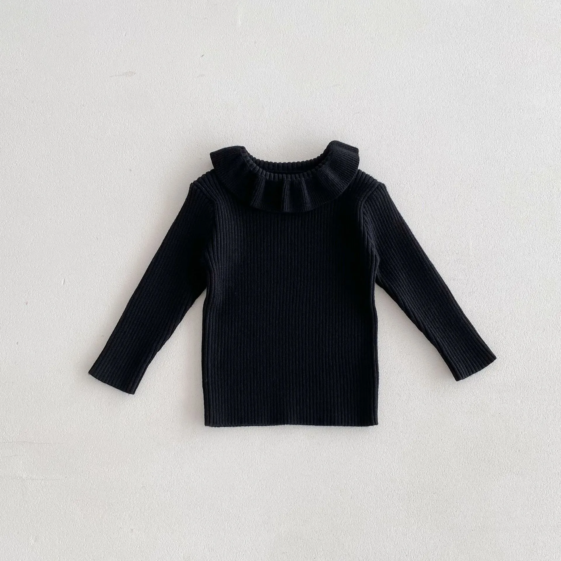 Ruffle Neckline Fall Sweater