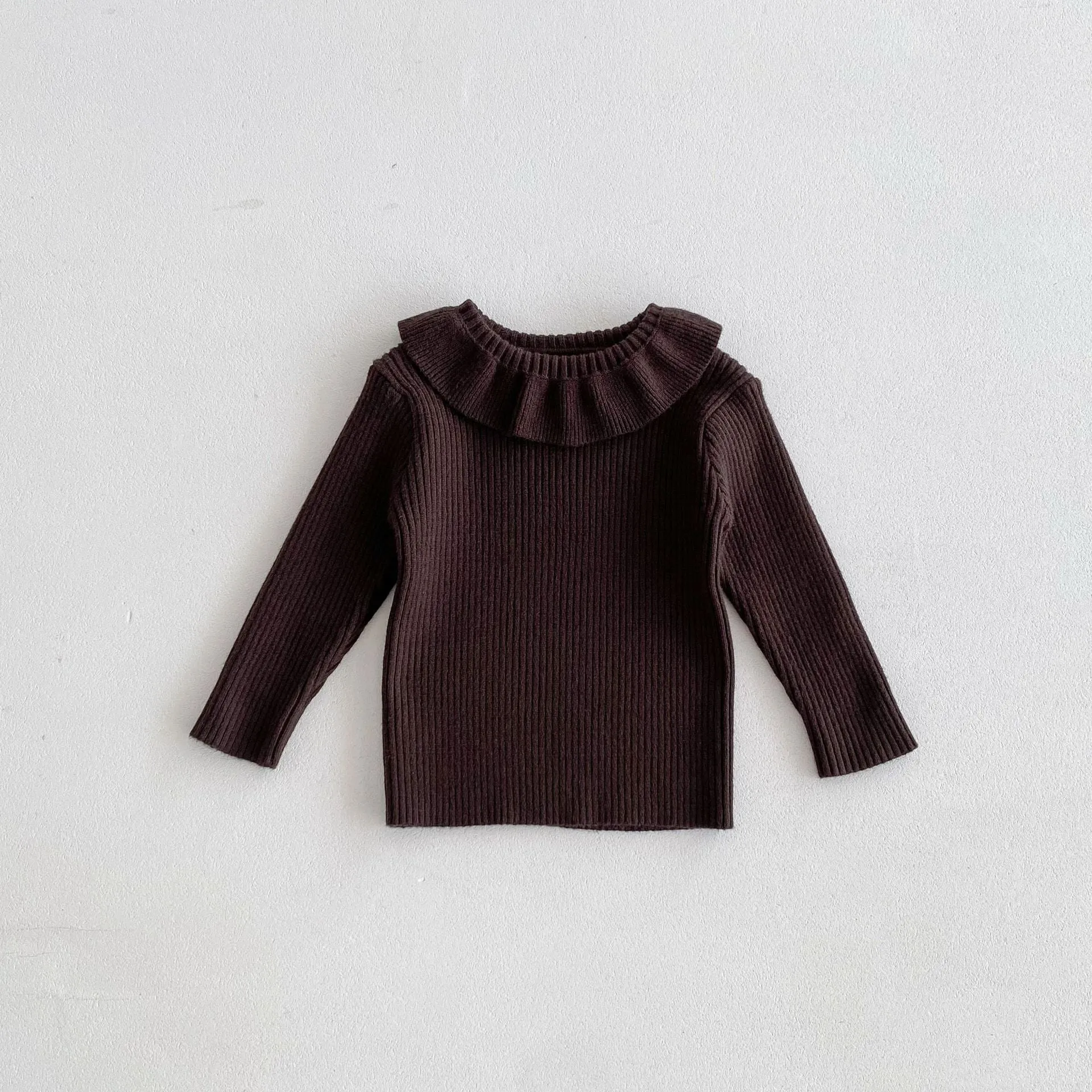 Ruffle Neckline Fall Sweater