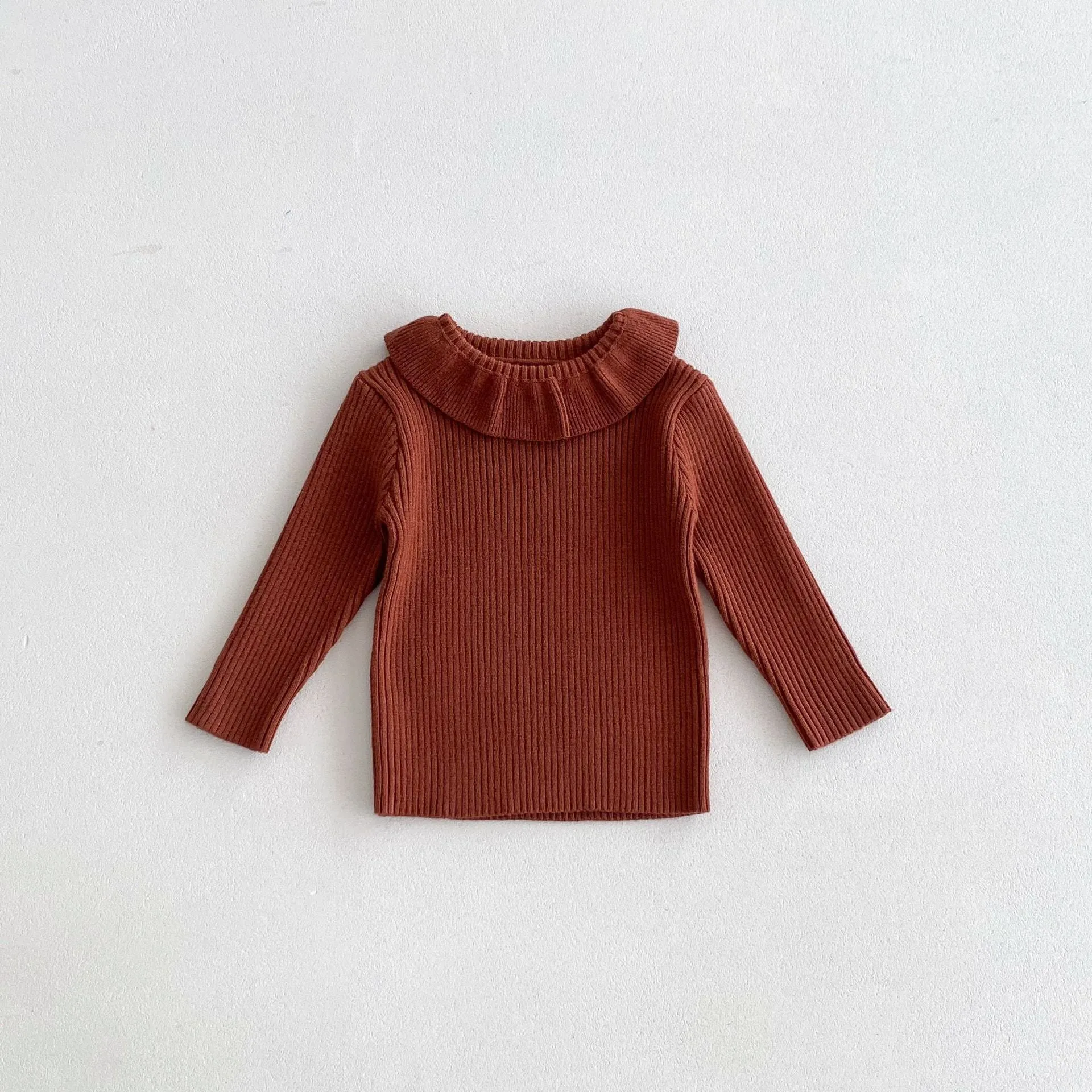 Ruffle Neckline Fall Sweater