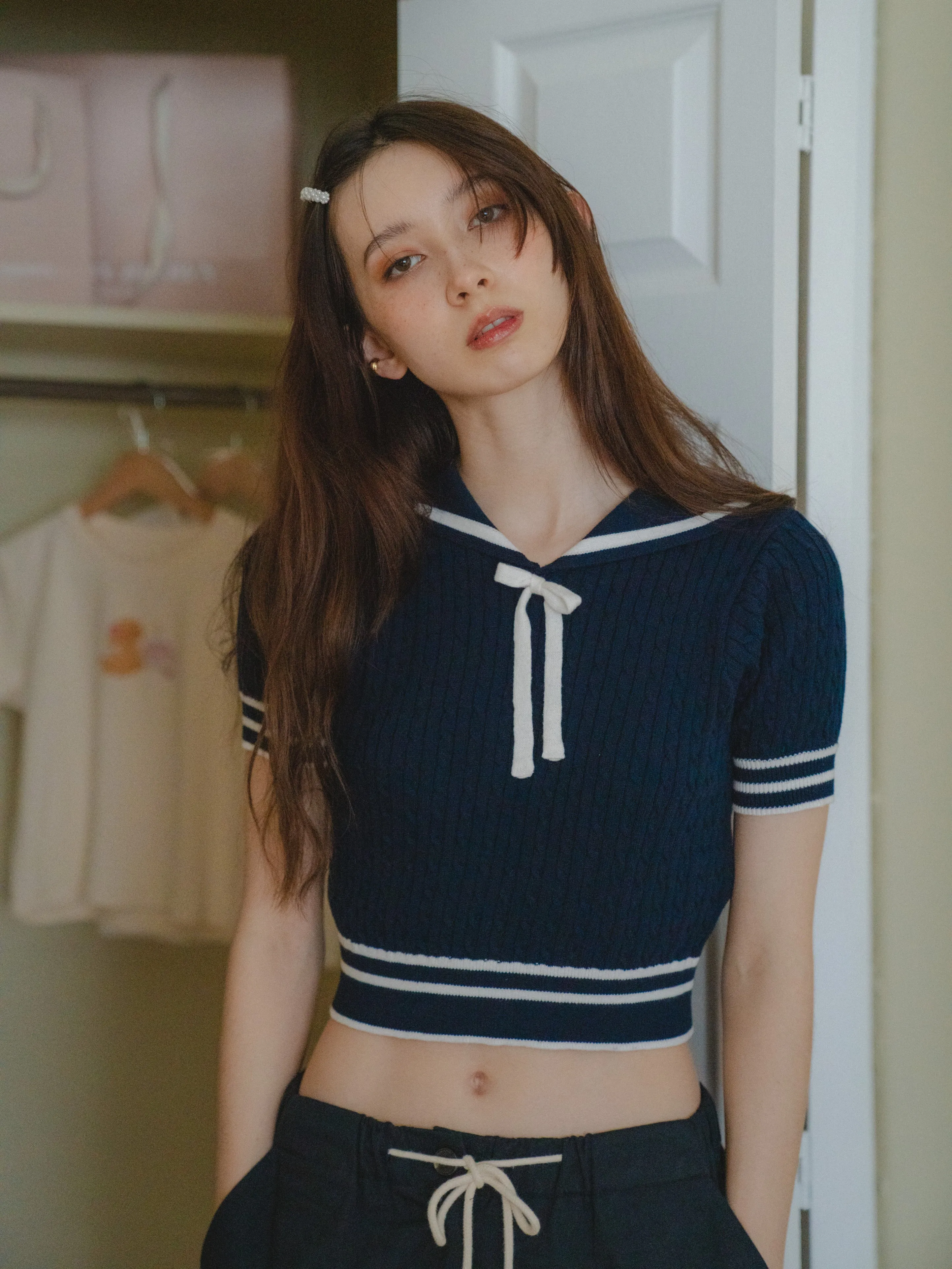 Sailor Collor Knit Top