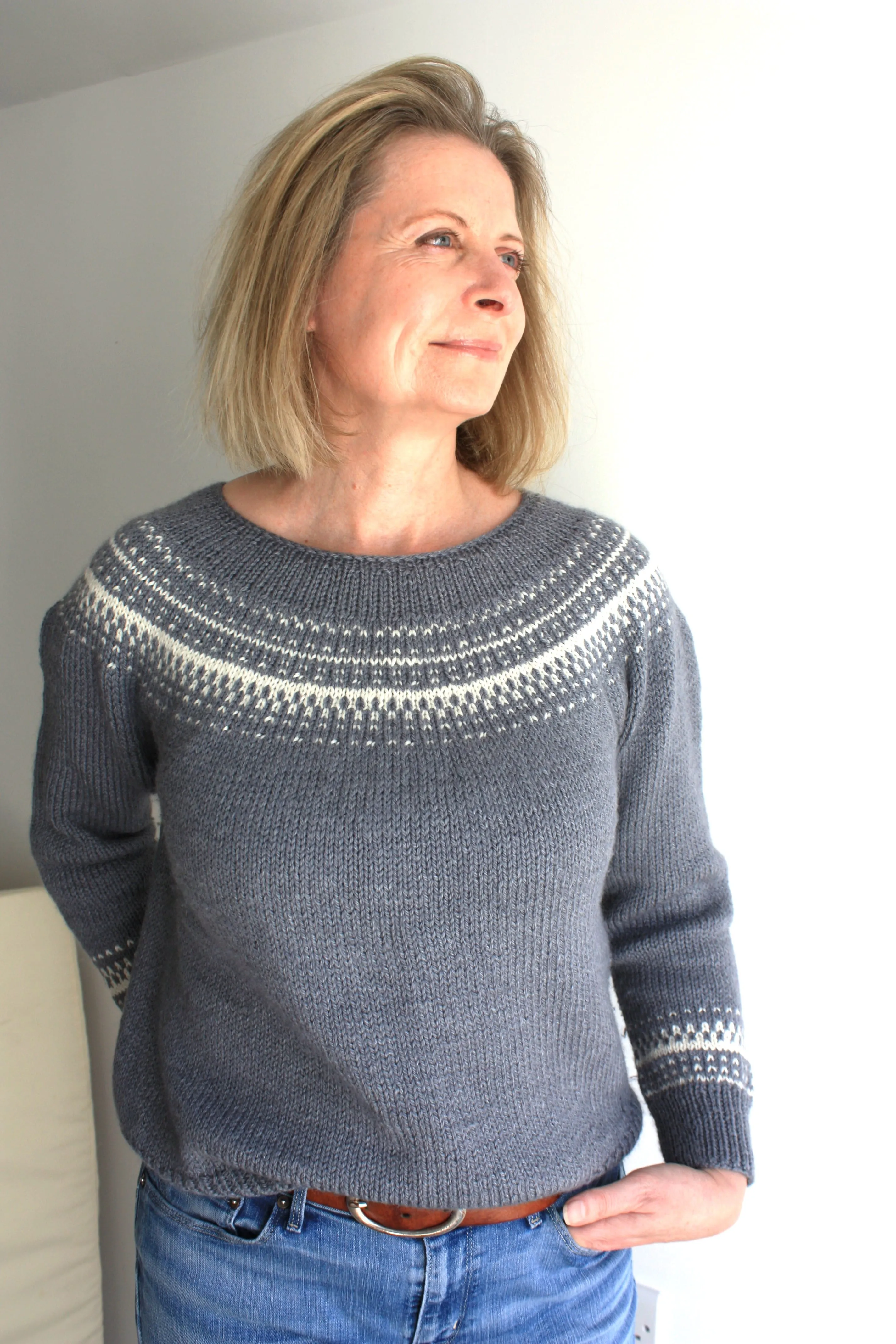 Sarek Sweater - Easy Colorwork Seamless Top Down Sweater