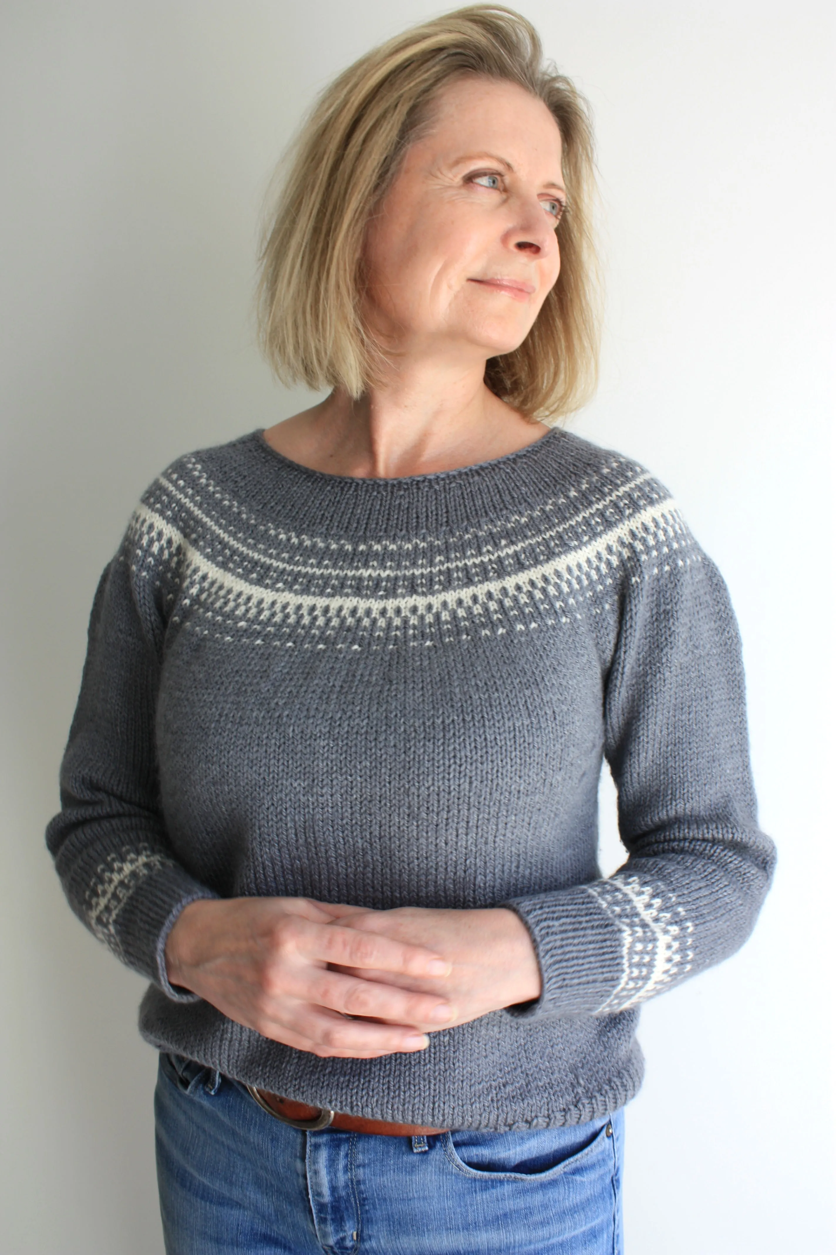 Sarek Sweater - Easy Colorwork Seamless Top Down Sweater